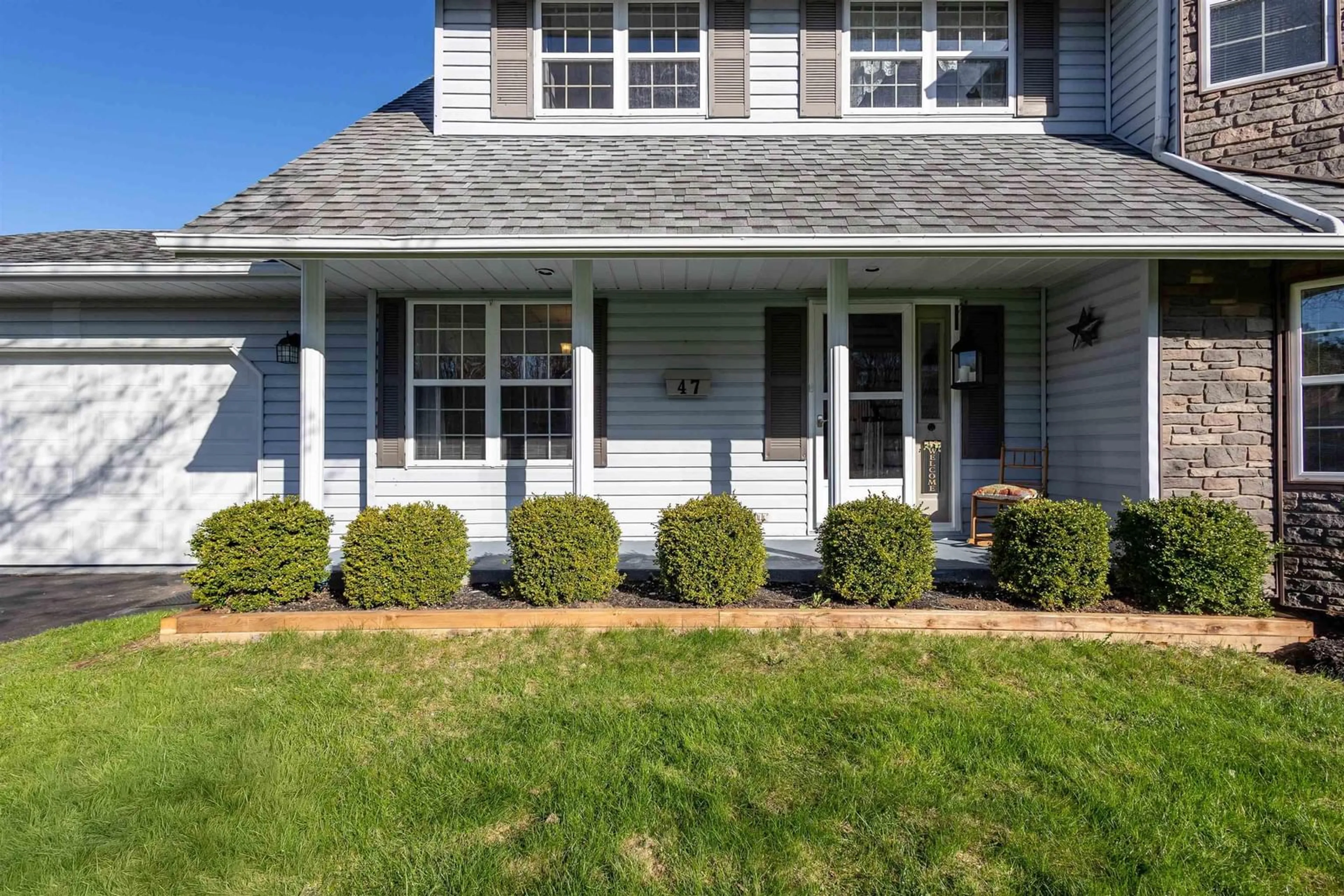 Home with vinyl exterior material, street for 47 Carmichael Dr, Sydney River Nova Scotia B1S 3K4