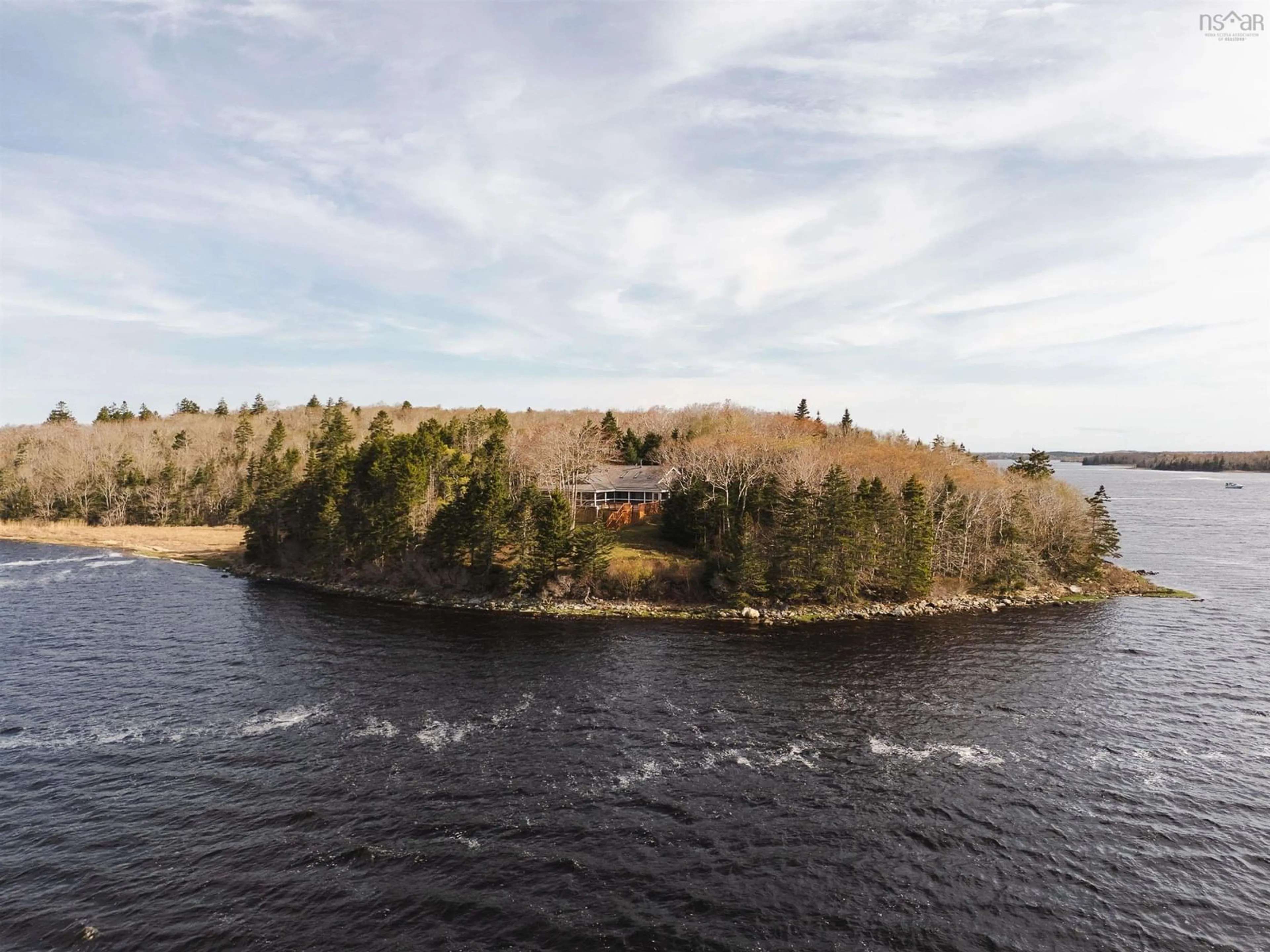 A pic from outside/outdoor area/front of a property/back of a property/a pic from drone, water/lake/river/ocean view for Maple Island, Plymouth Nova Scotia B0W 1B0
