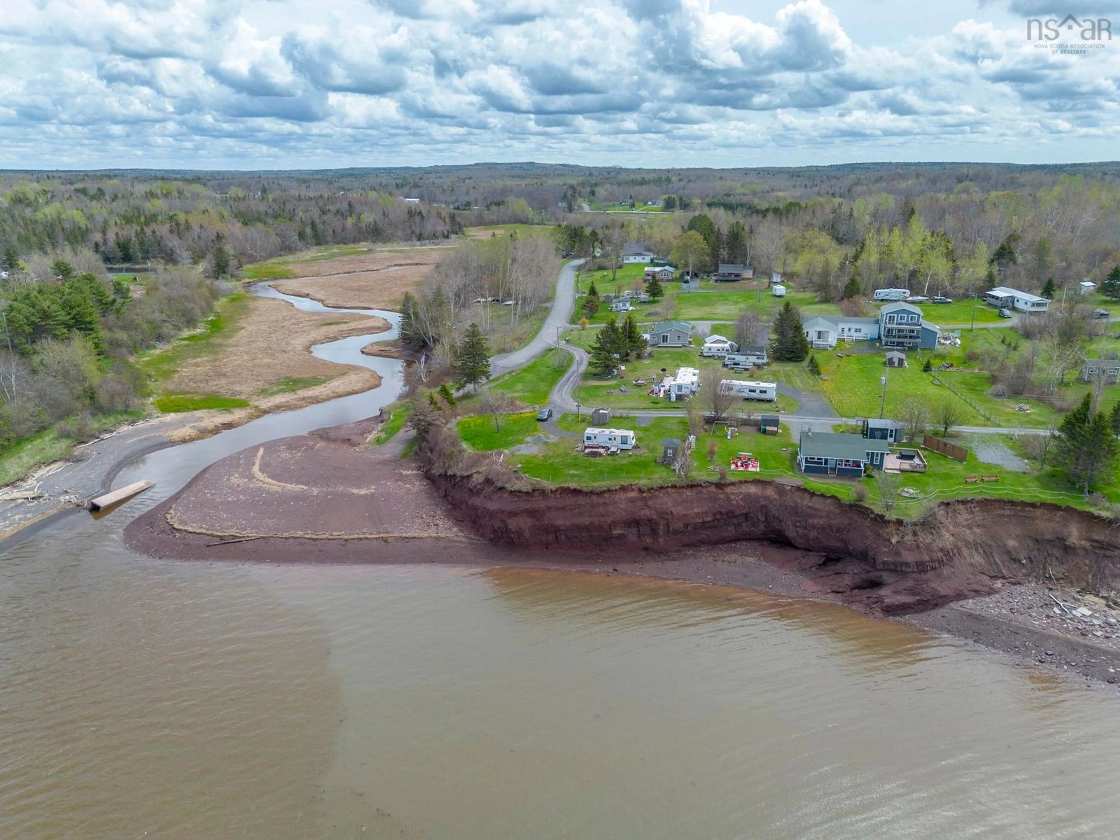 A pic from outside/outdoor area/front of a property/back of a property/a pic from drone, water/lake/river/ocean view for 30 Blomidon View Lane, Bramber Nova Scotia B0N 2A0