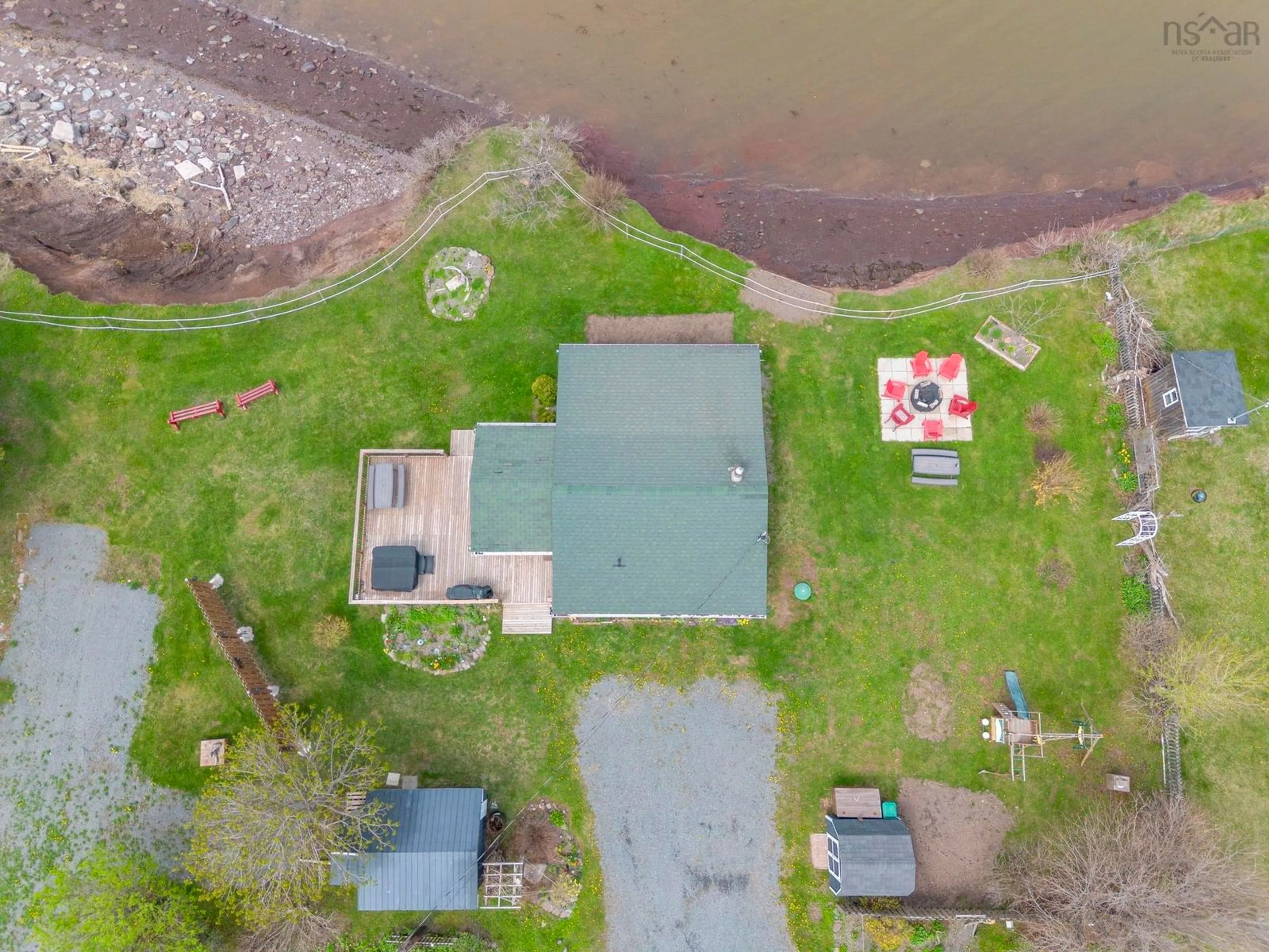 A pic from outside/outdoor area/front of a property/back of a property/a pic from drone, water/lake/river/ocean view for 30 Blomidon View Lane, Bramber Nova Scotia B0N 2A0