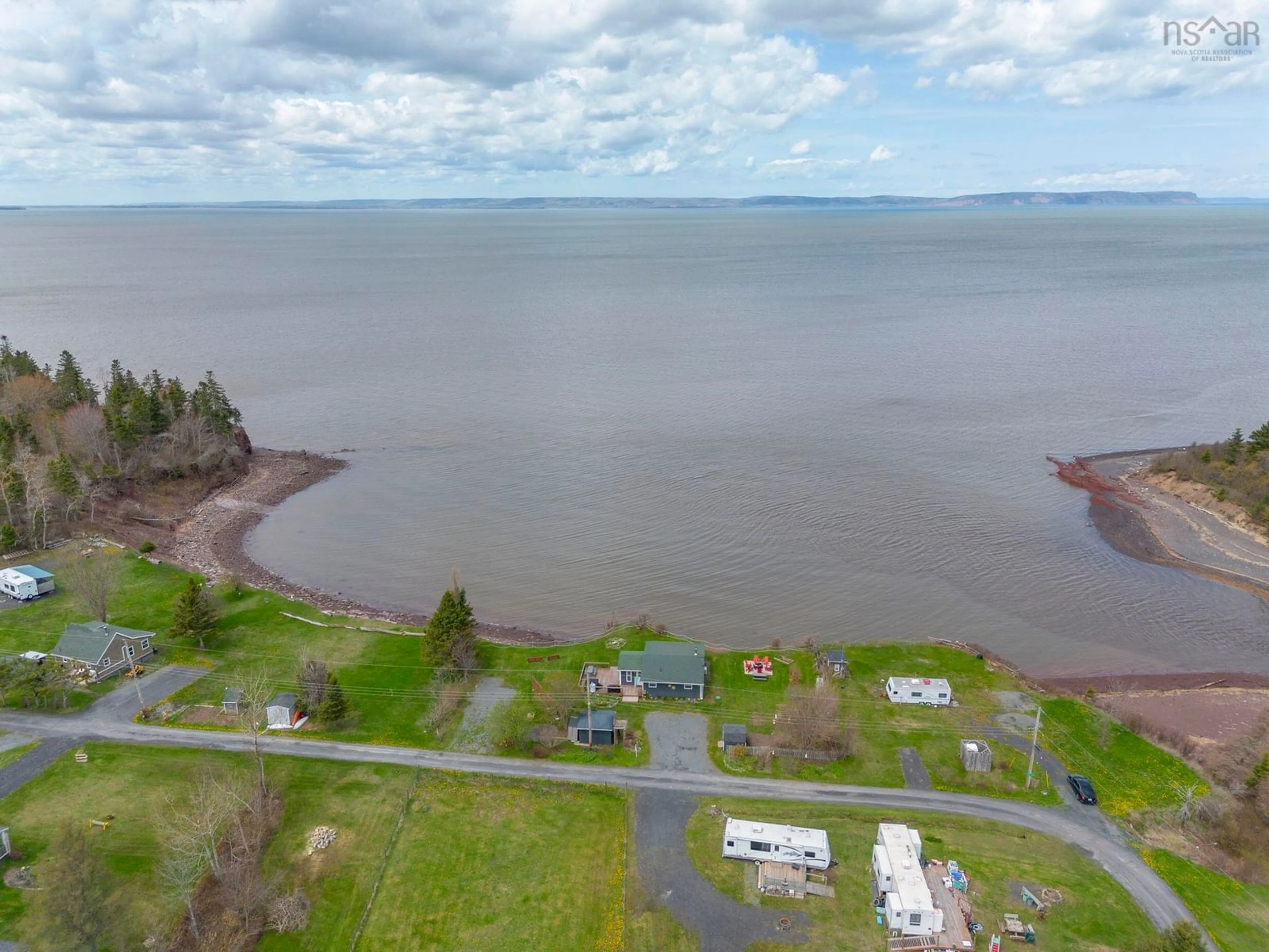 A pic from outside/outdoor area/front of a property/back of a property/a pic from drone, water/lake/river/ocean view for 30 Blomidon View Lane, Bramber Nova Scotia B0N 2A0