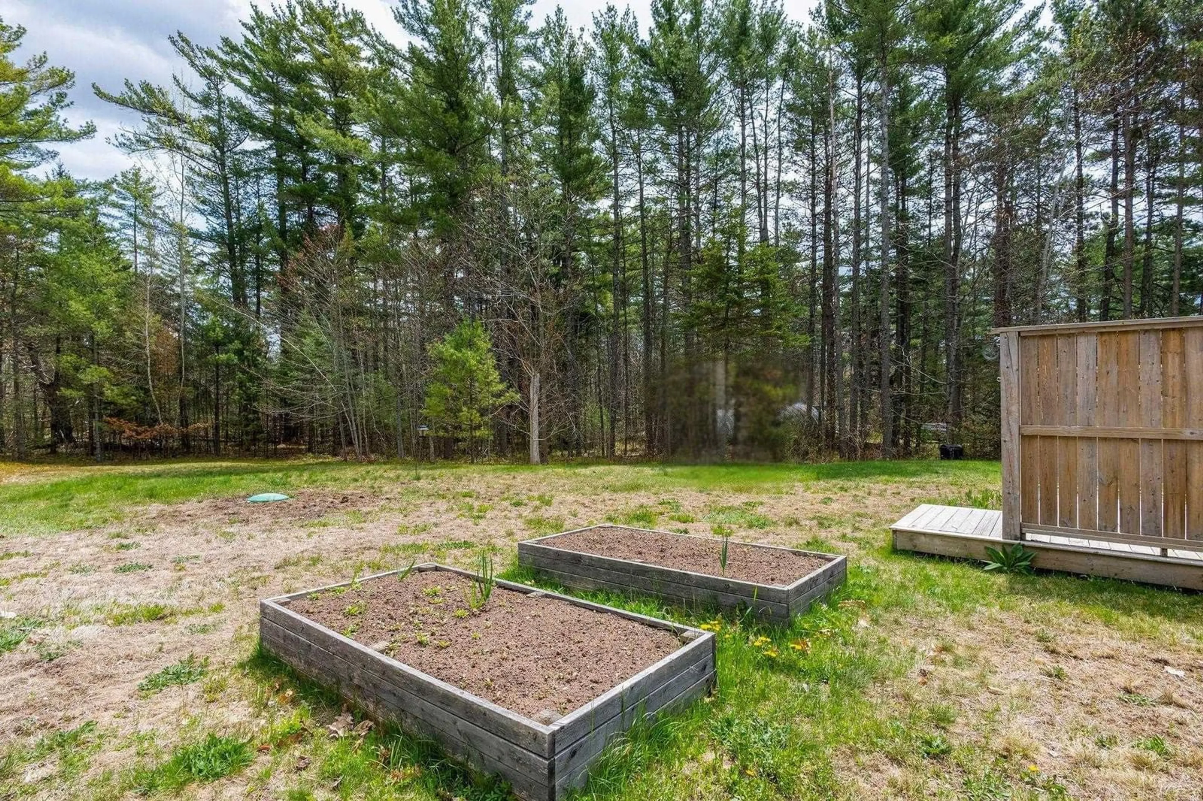 Patio, forest/trees view for 196 Brookside Drive, Wilmot Nova Scotia B0P 1R0