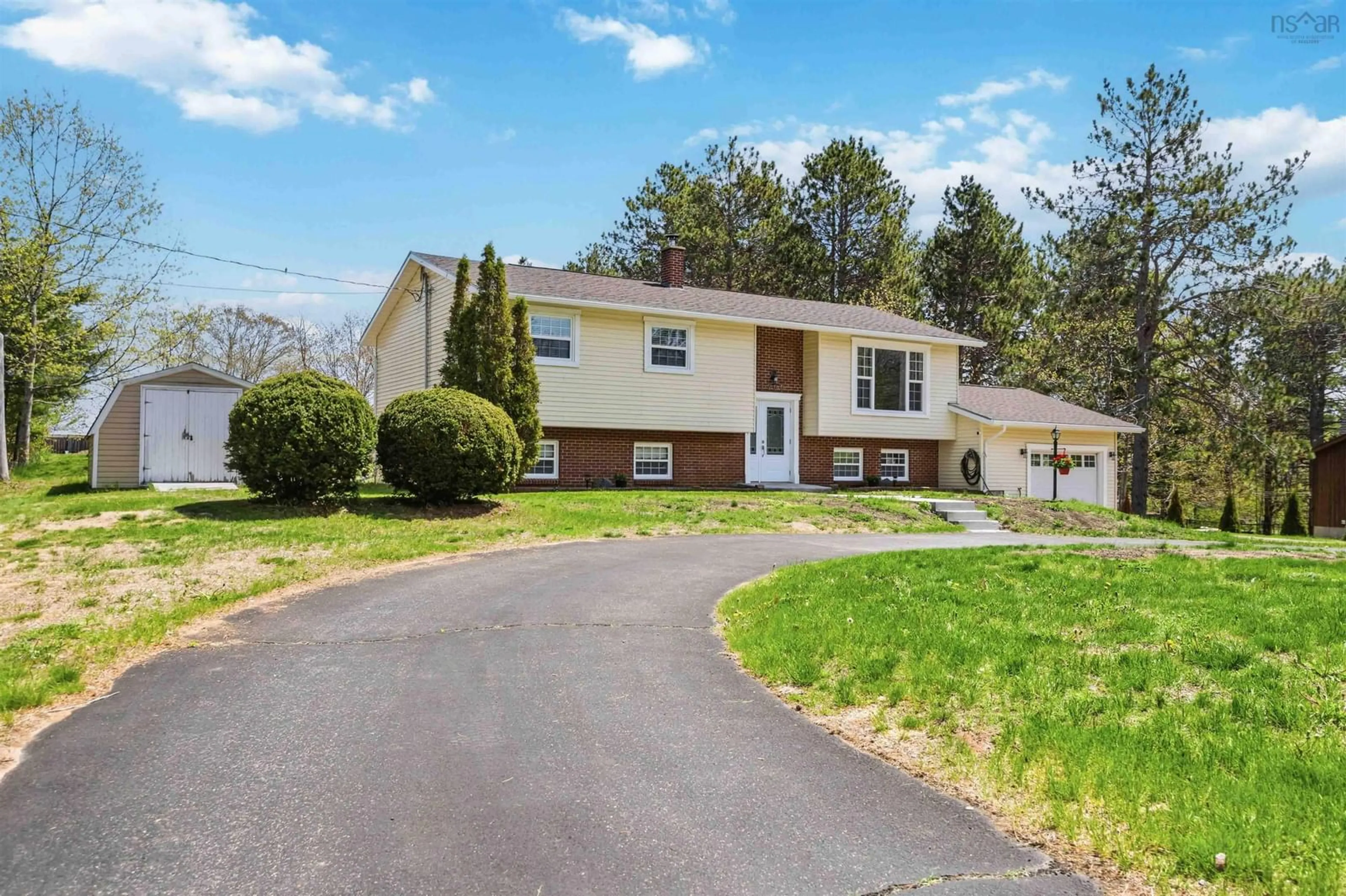 Home with vinyl exterior material, street for 1700 Old Brook Rd, Kingston Nova Scotia B0P 1R0