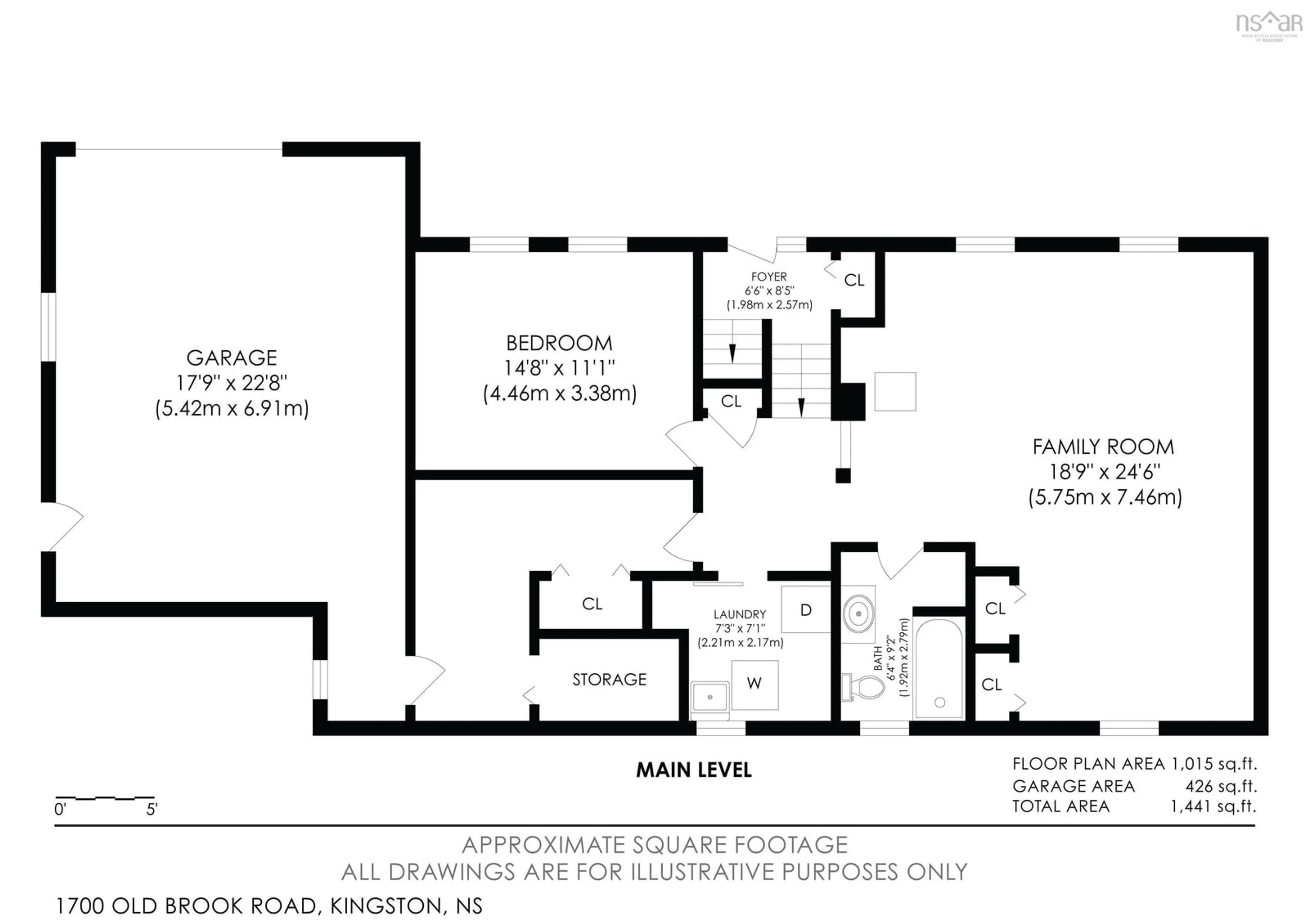 Floor plan for 1700 Old Brook Rd, Kingston Nova Scotia B0P 1R0