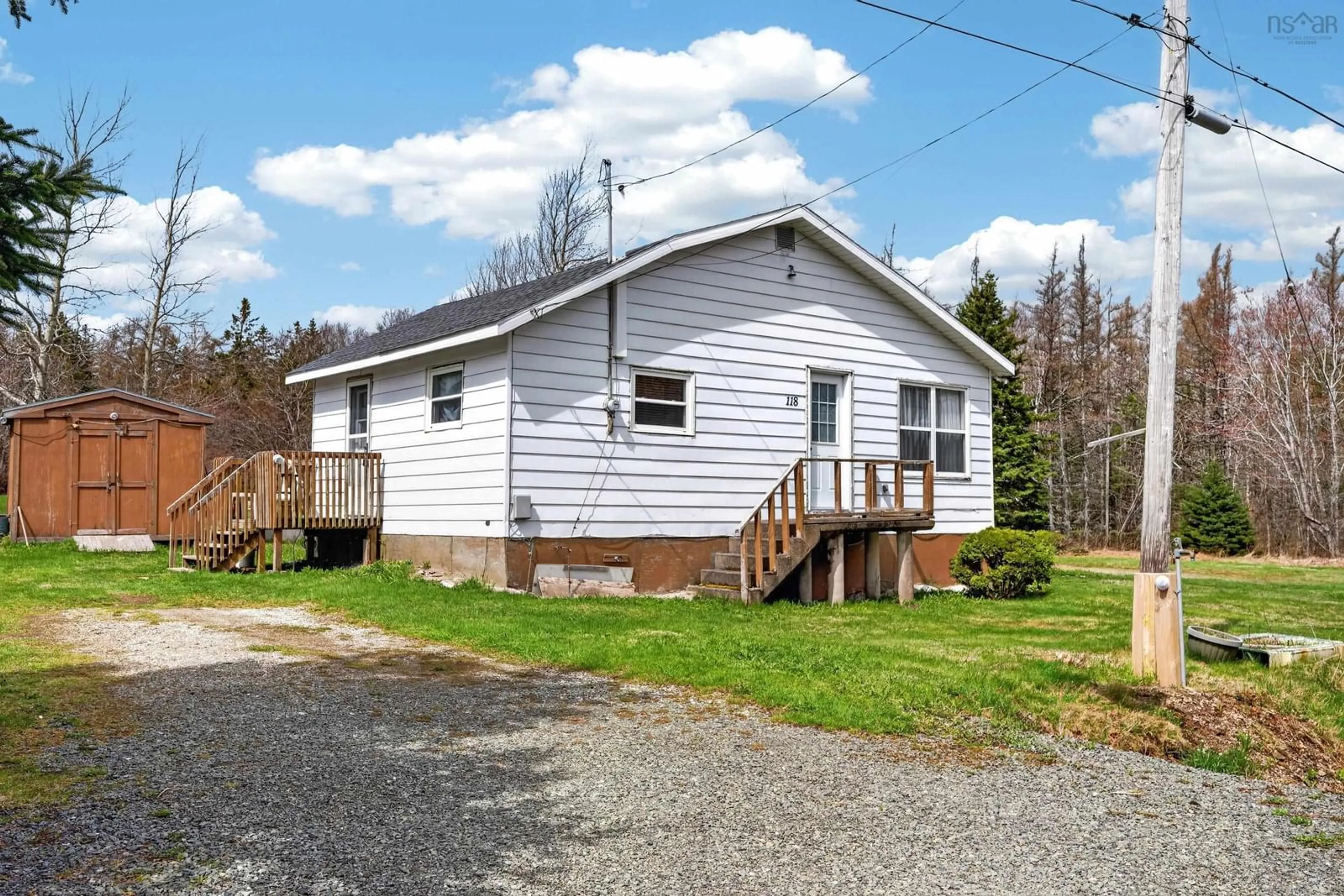Home with vinyl exterior material, street for 118 Strang Road, Gardiner Mines Nova Scotia B1H 5M2