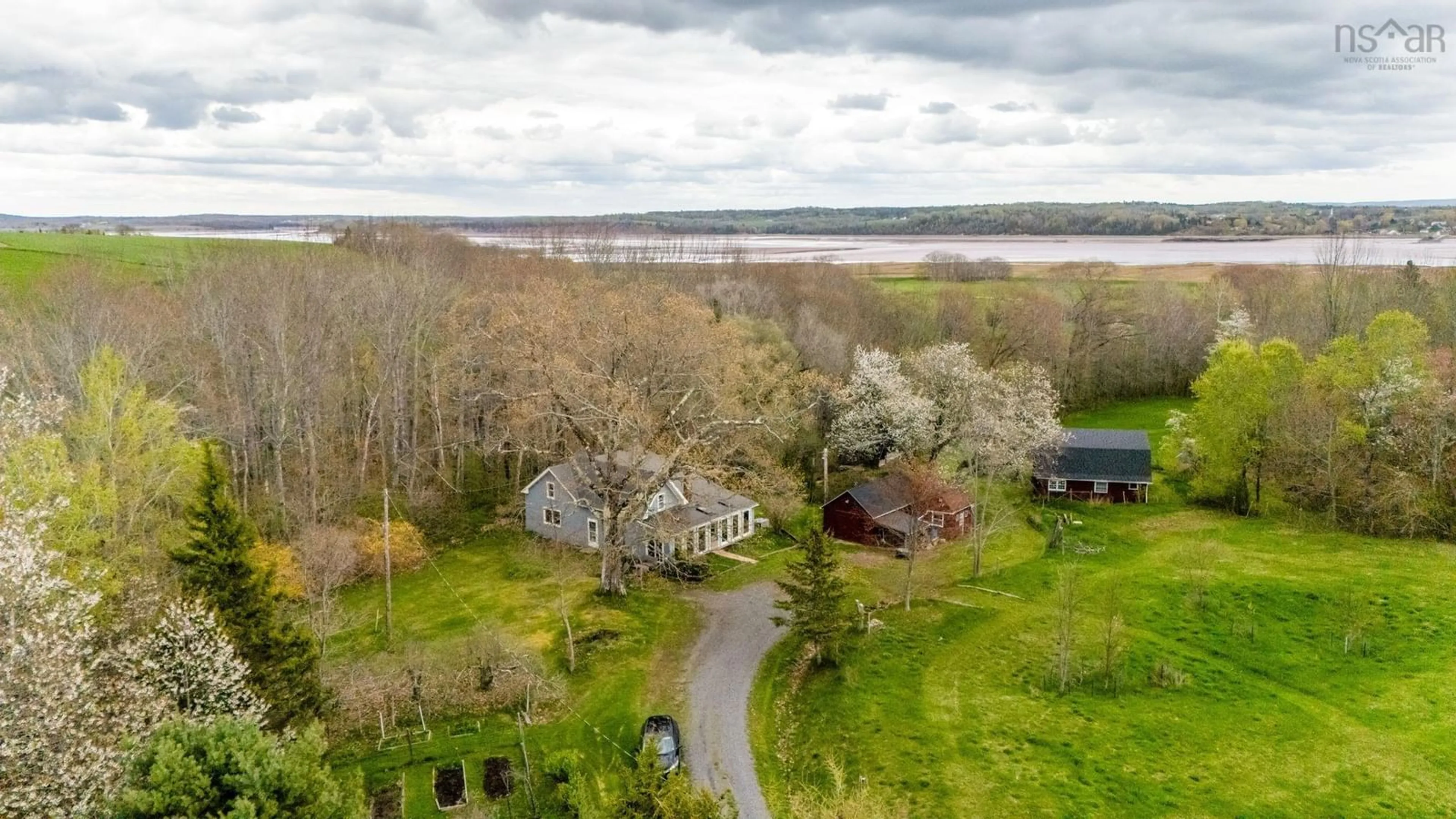 A pic from outside/outdoor area/front of a property/back of a property/a pic from drone, water/lake/river/ocean view for 1177 Highway 1, Mount Denson Nova Scotia B0P 1L0