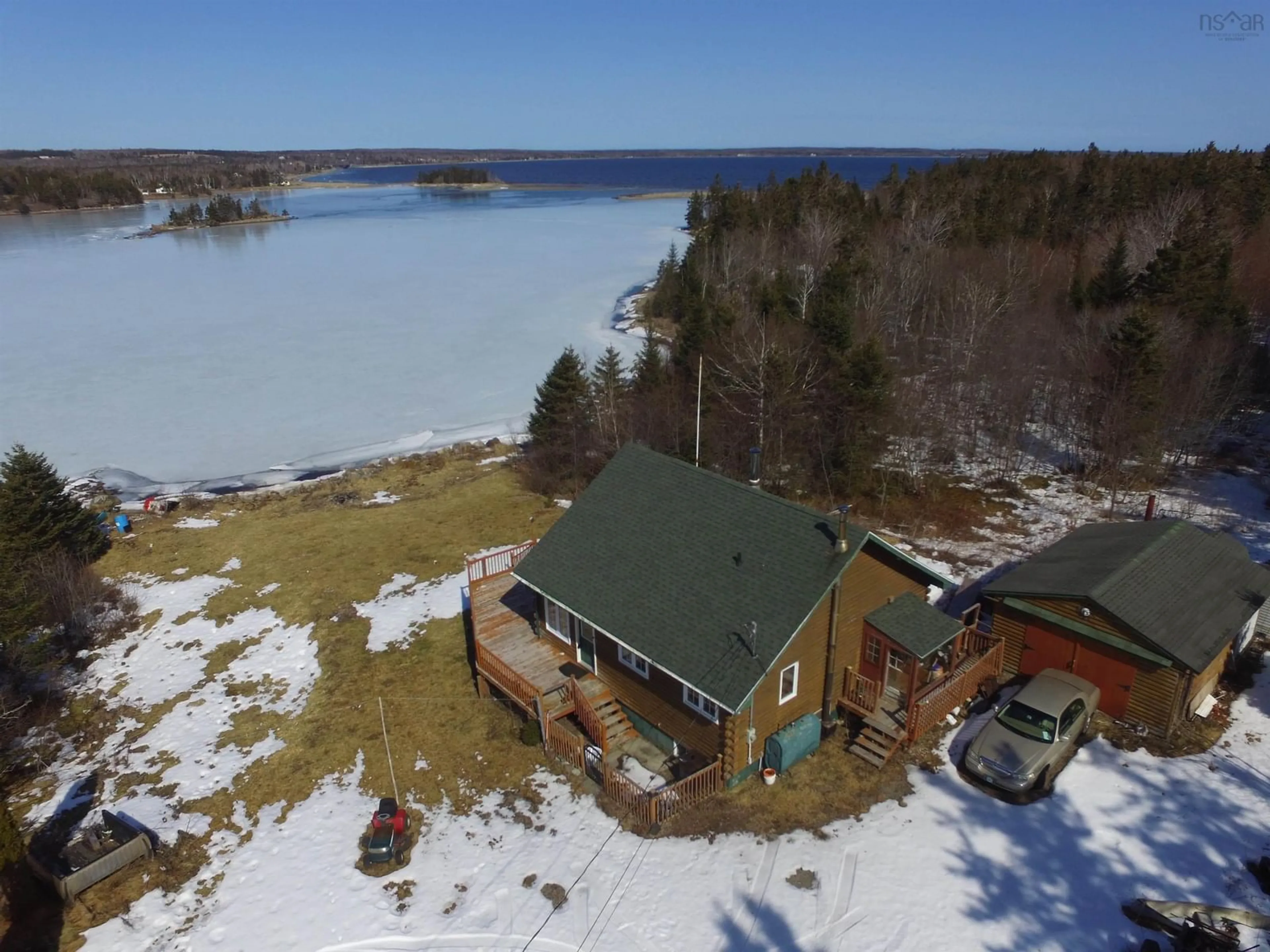 A pic from outside/outdoor area/front of a property/back of a property/a pic from drone, water/lake/river/ocean view for 645 Mira Bay Dr, Mira Gut Nova Scotia B1K 3N4