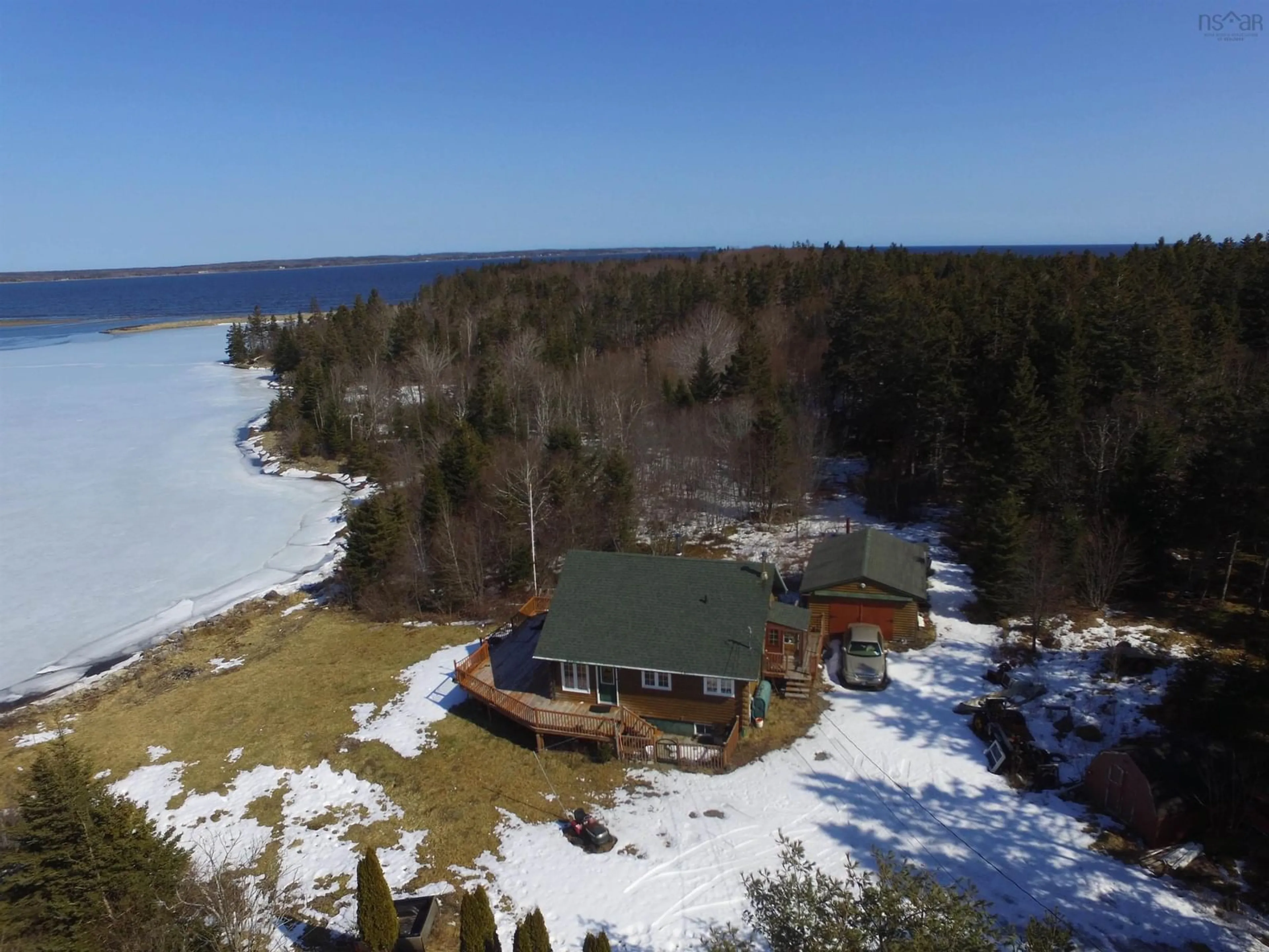 A pic from outside/outdoor area/front of a property/back of a property/a pic from drone, water/lake/river/ocean view for 645 Mira Bay Dr, Mira Gut Nova Scotia B1K 3N4
