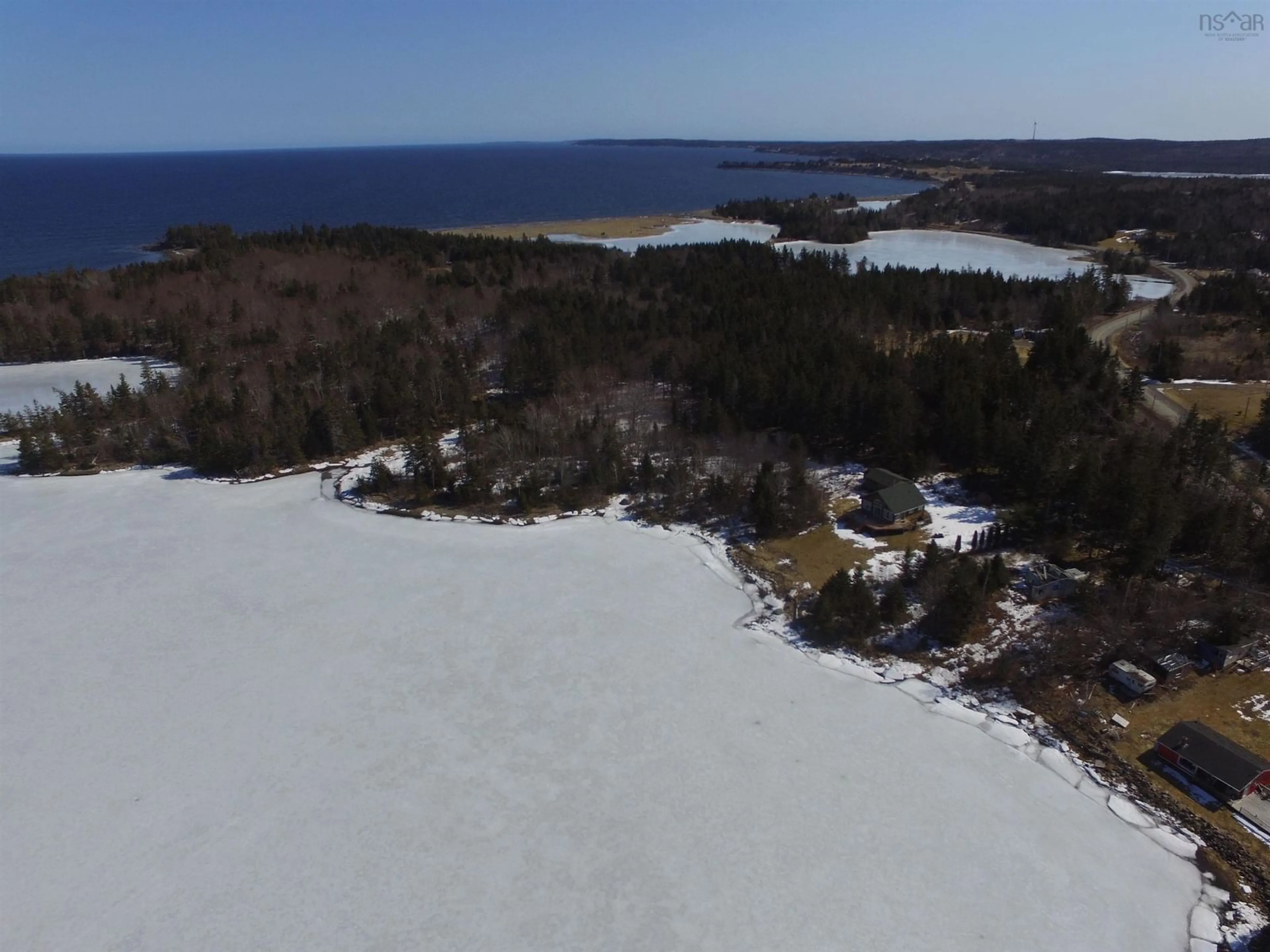 A pic from outside/outdoor area/front of a property/back of a property/a pic from drone, water/lake/river/ocean view for 645 Mira Bay Dr, Mira Gut Nova Scotia B1K 3N4