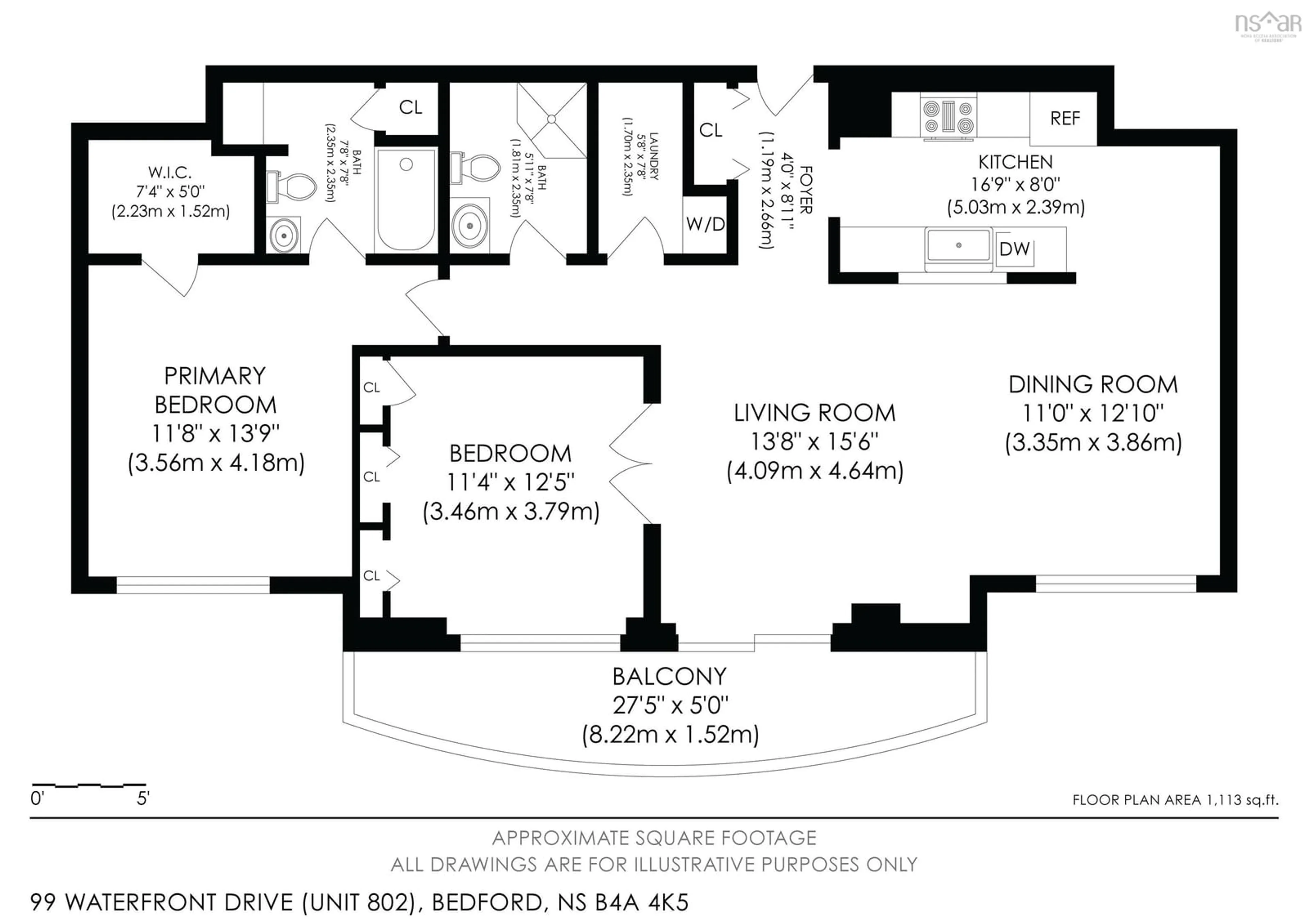 Floor plan for 99 Waterfront Dr #802, Bedford Nova Scotia B4A 4K5