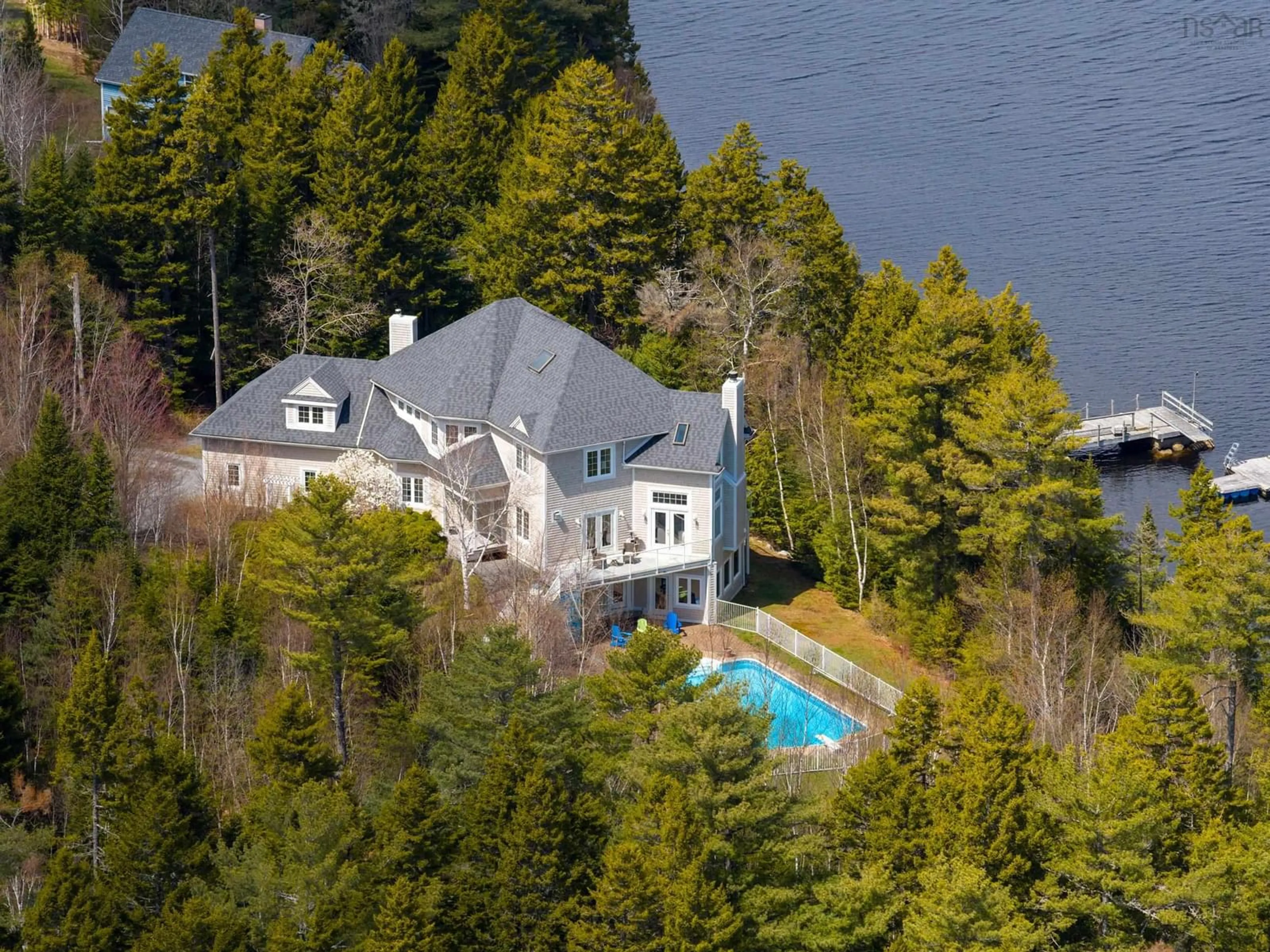A pic from outside/outdoor area/front of a property/back of a property/a pic from drone, water/lake/river/ocean view for 1 Eagle Point Lane, Tantallon Nova Scotia B3Z 2K8