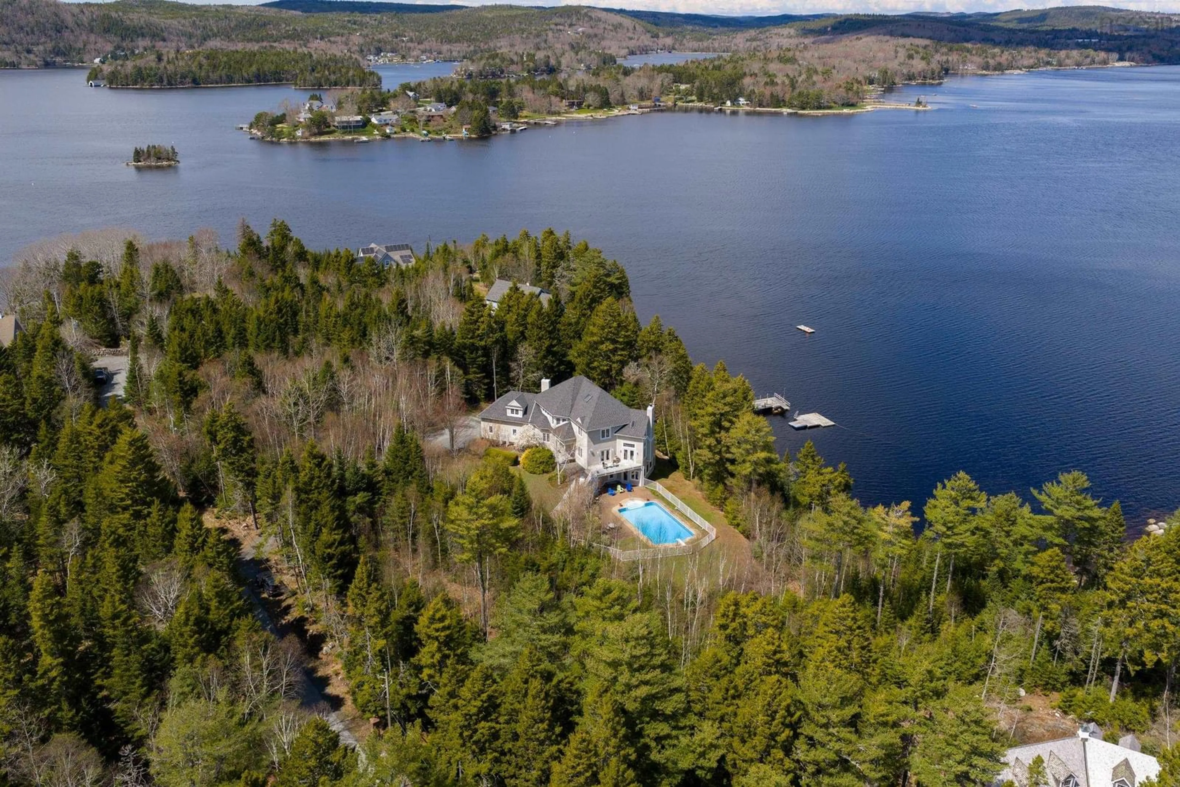 A pic from outside/outdoor area/front of a property/back of a property/a pic from drone, water/lake/river/ocean view for 1 Eagle Point Lane, Tantallon Nova Scotia B3Z 2K8
