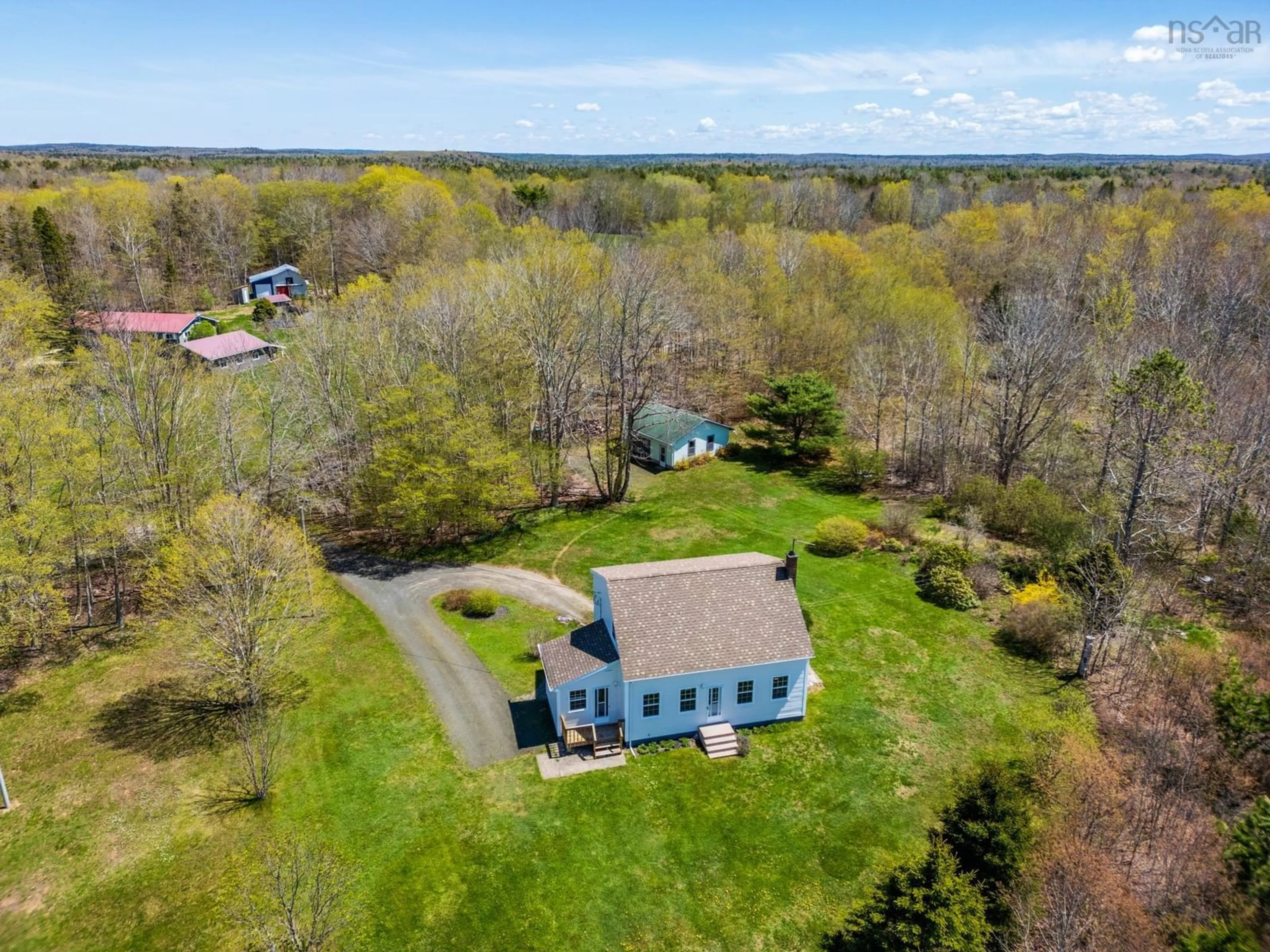 A pic from outside/outdoor area/front of a property/back of a property/a pic from drone, water/lake/river/ocean view for 2096 North Range Crossroad, South Range Nova Scotia B0W 1H0