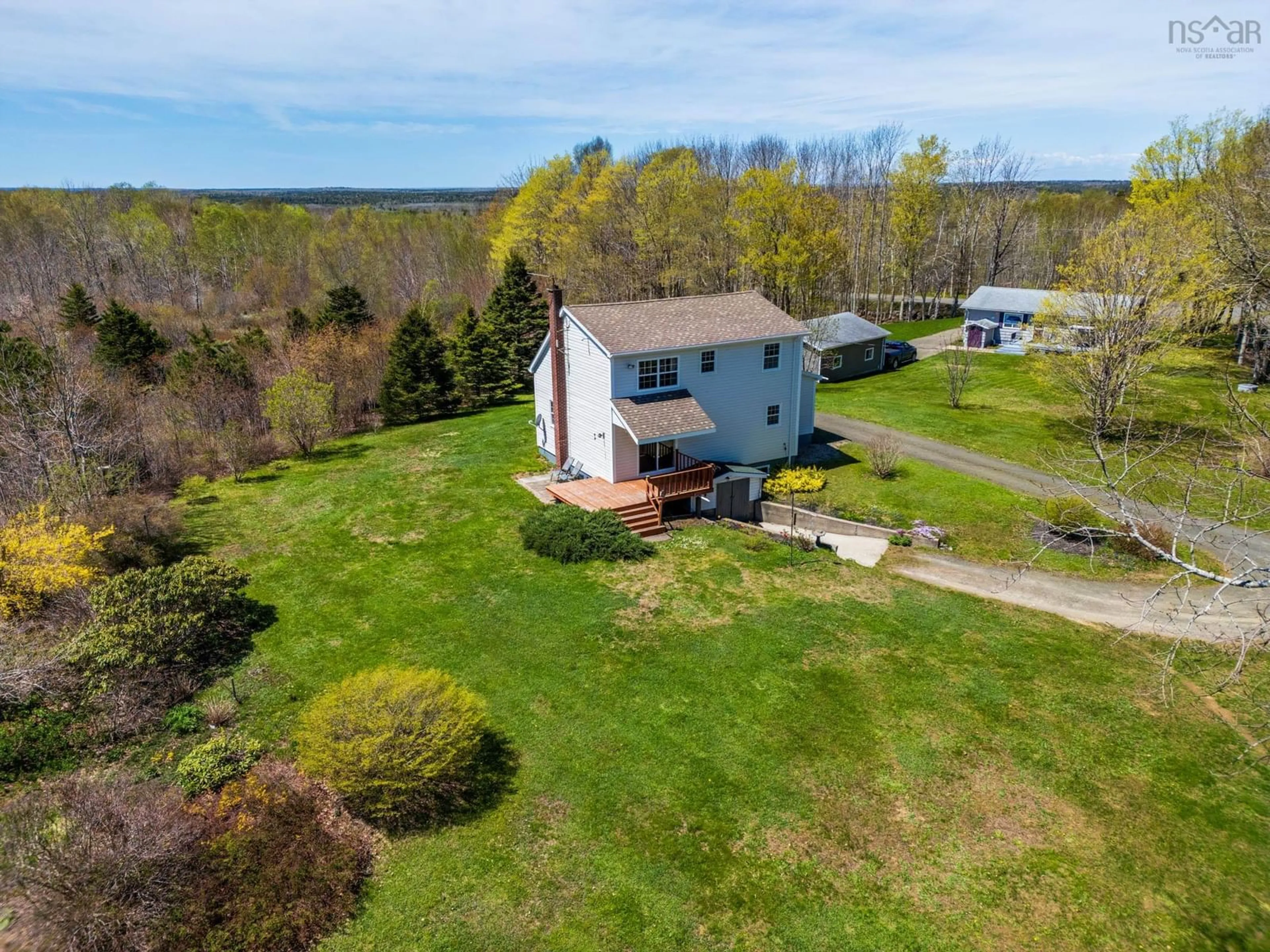 A pic from outside/outdoor area/front of a property/back of a property/a pic from drone, water/lake/river/ocean view for 2096 North Range Crossroad, South Range Nova Scotia B0W 1H0