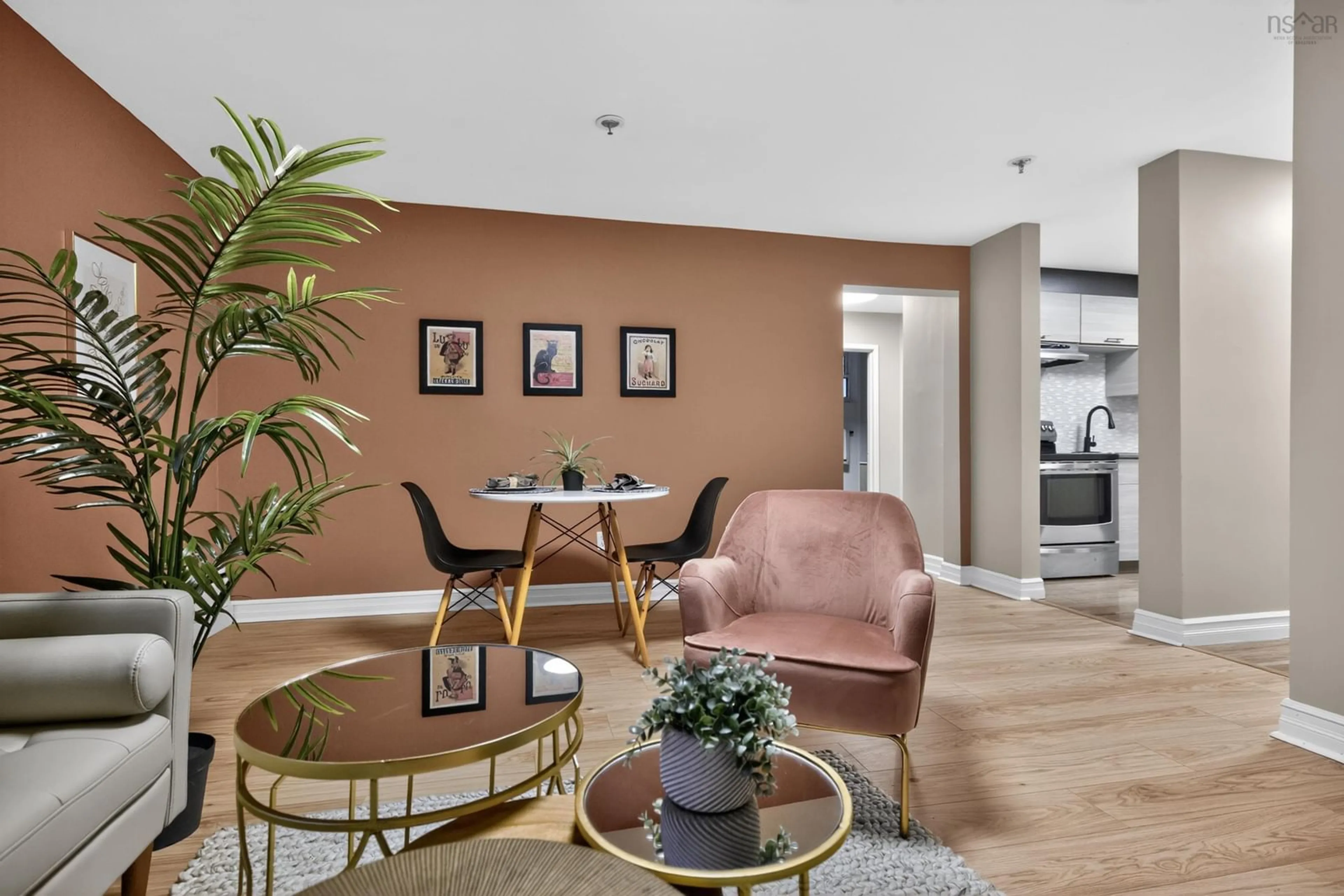 Living room with furniture, wood/laminate floor for 1510 Lilac St #15, Halifax Nova Scotia B3H 3W3