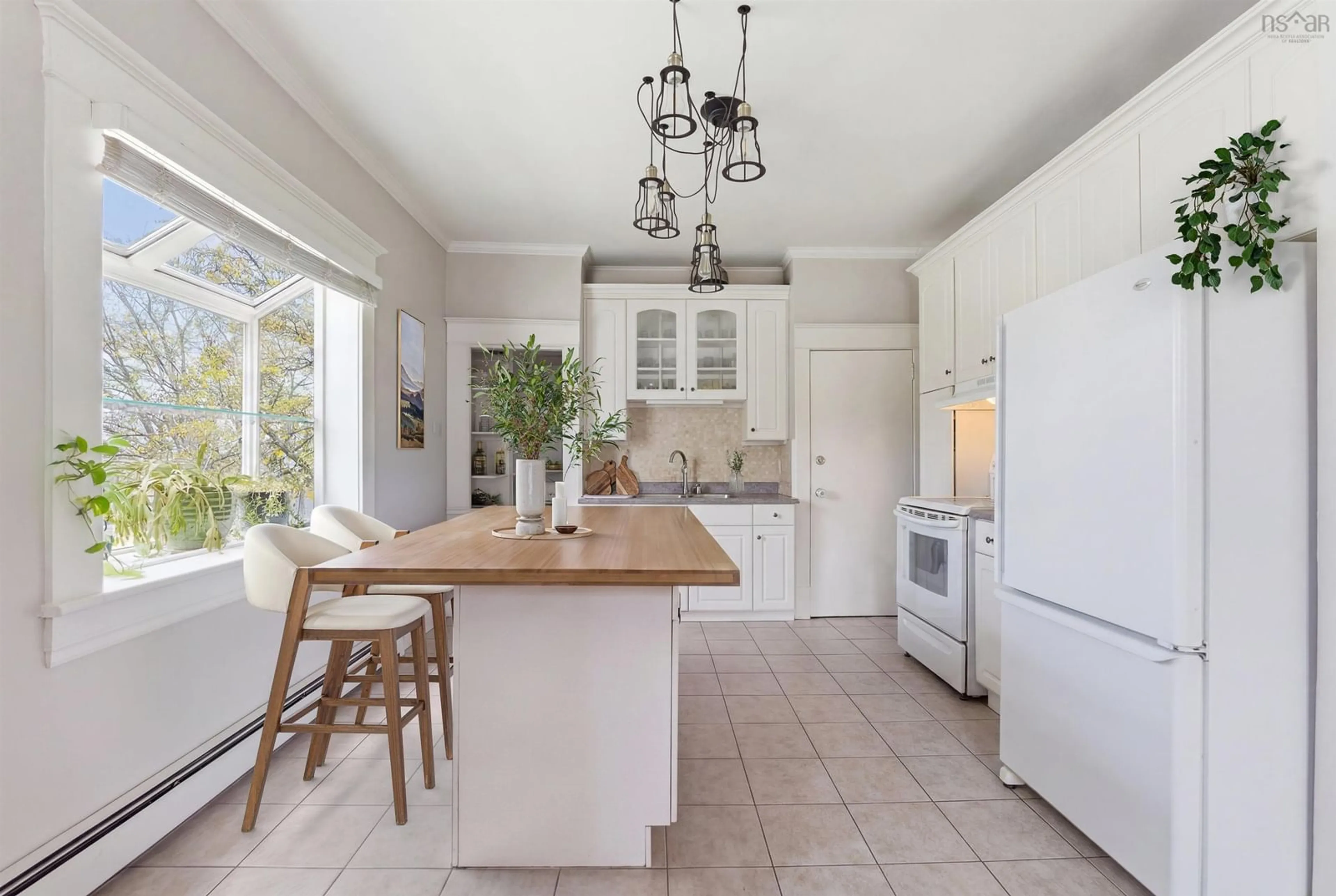 Open concept kitchen, ceramic/tile floor for 3585 Acadia St, Halifax Nova Scotia B3K 3P5