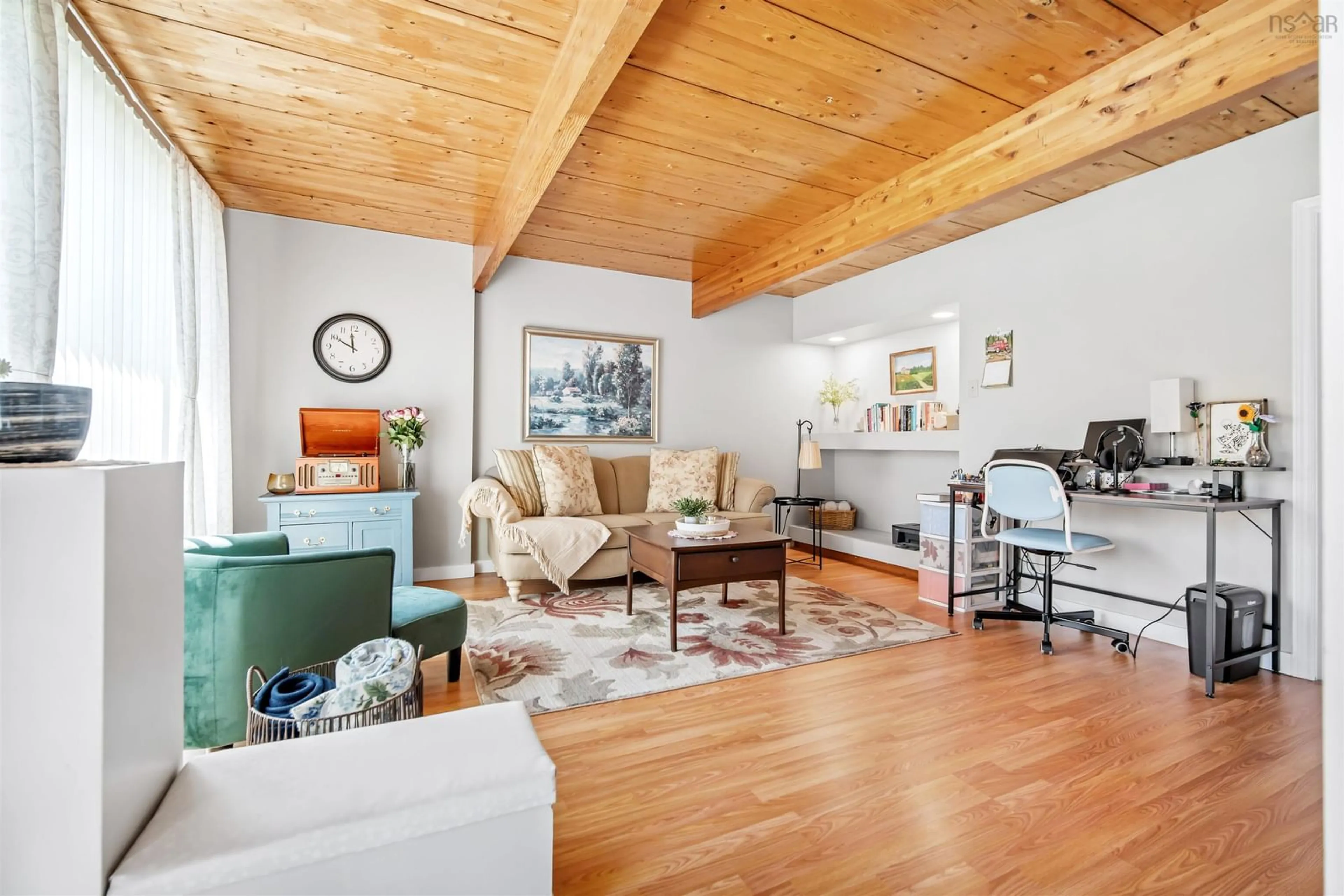 Living room with furniture, wood/laminate floor for 166 Ridge Valley Rd, Halifax Nova Scotia B3P 2L9