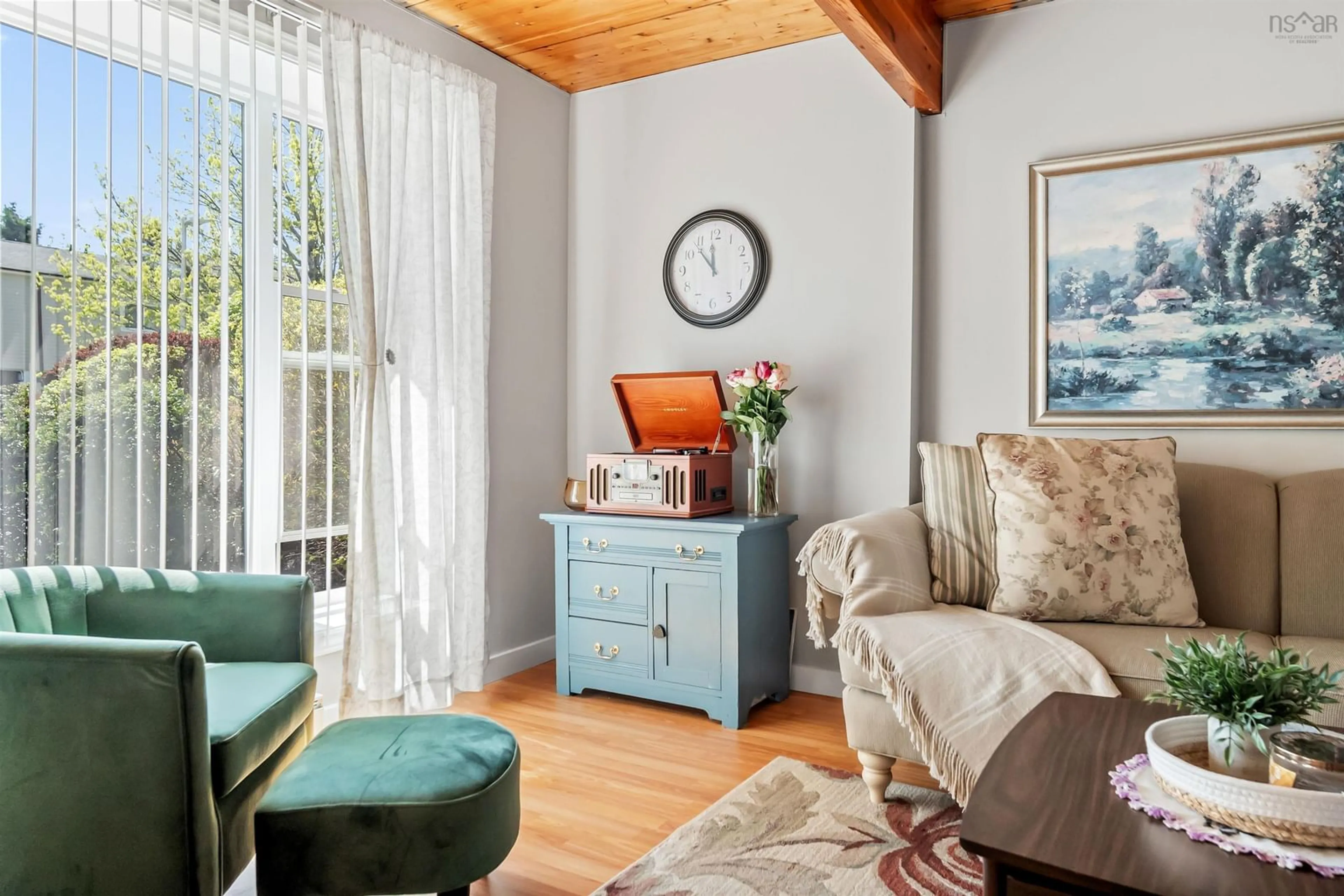 Living room with furniture, wood/laminate floor for 166 Ridge Valley Rd, Halifax Nova Scotia B3P 2L9