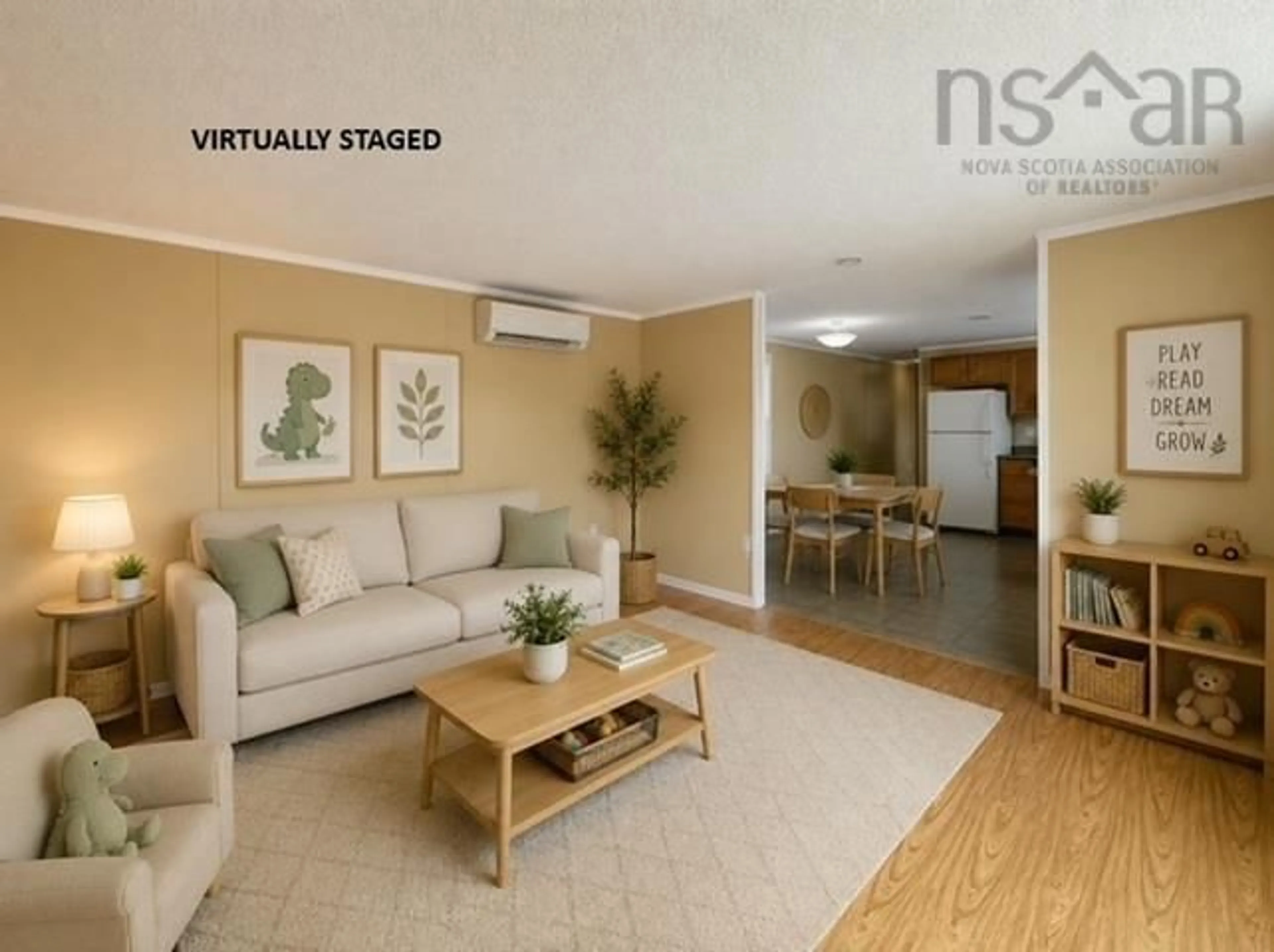 Living room with furniture, wood/laminate floor for 8 Yeadon Dr, Middle Sackville Nova Scotia B4E 2Z4