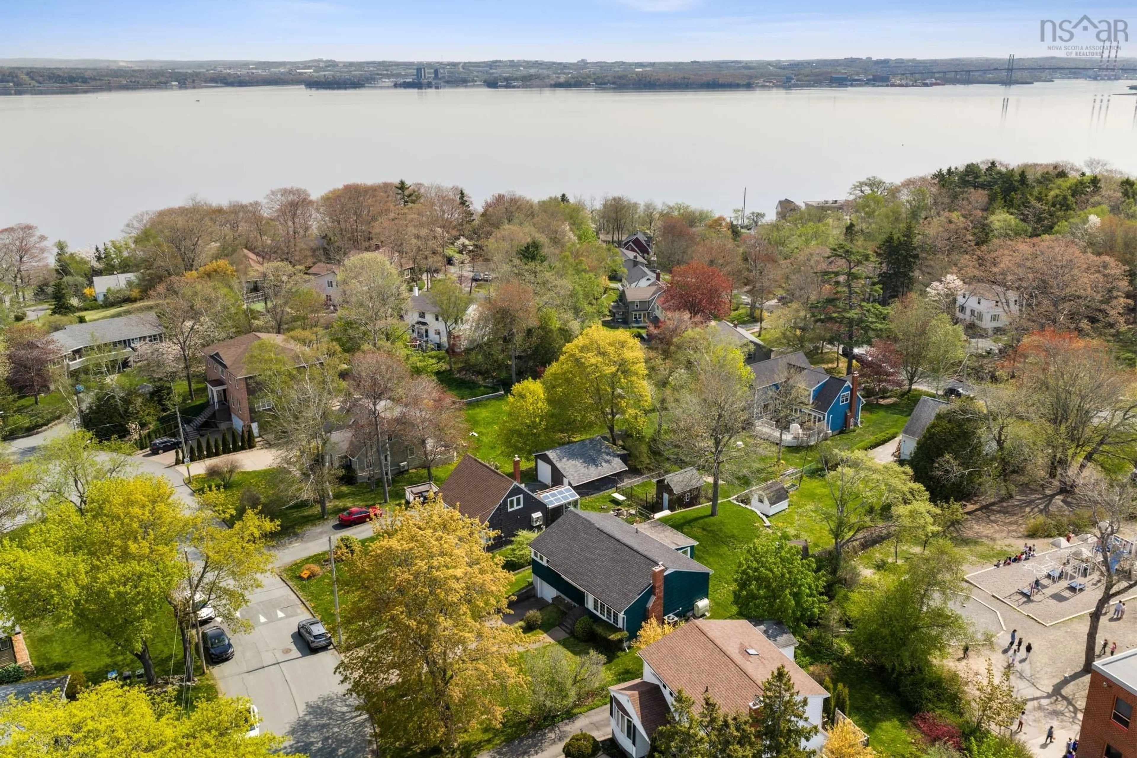 A pic from outside/outdoor area/front of a property/back of a property/a pic from drone, water/lake/river/ocean view for 102 Torrington Dr, Halifax Nova Scotia B3M 1Y2
