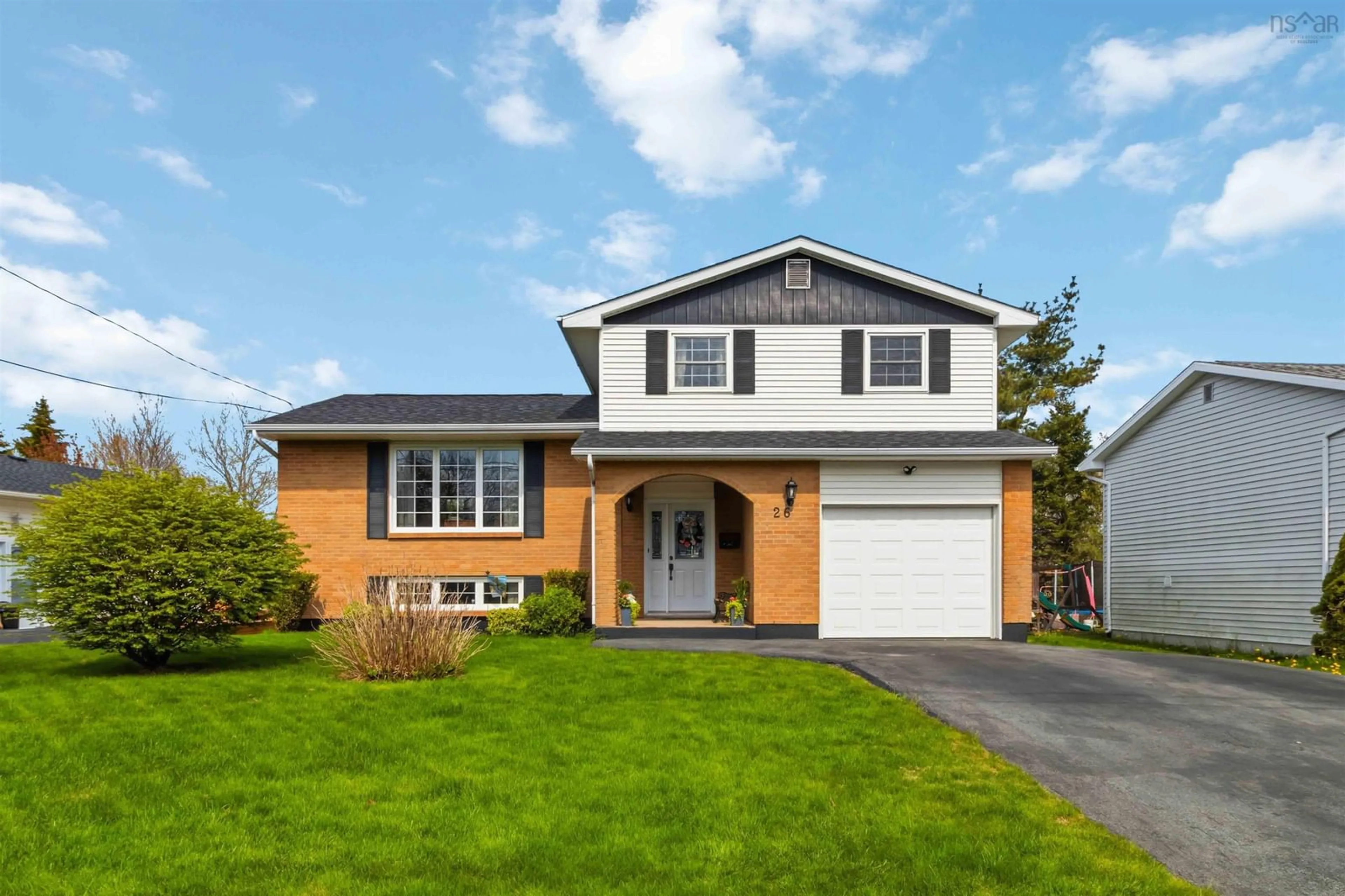 Home with vinyl exterior material, street for 26 Pondicherry Cres, Woodlawn Nova Scotia B2W 5C5