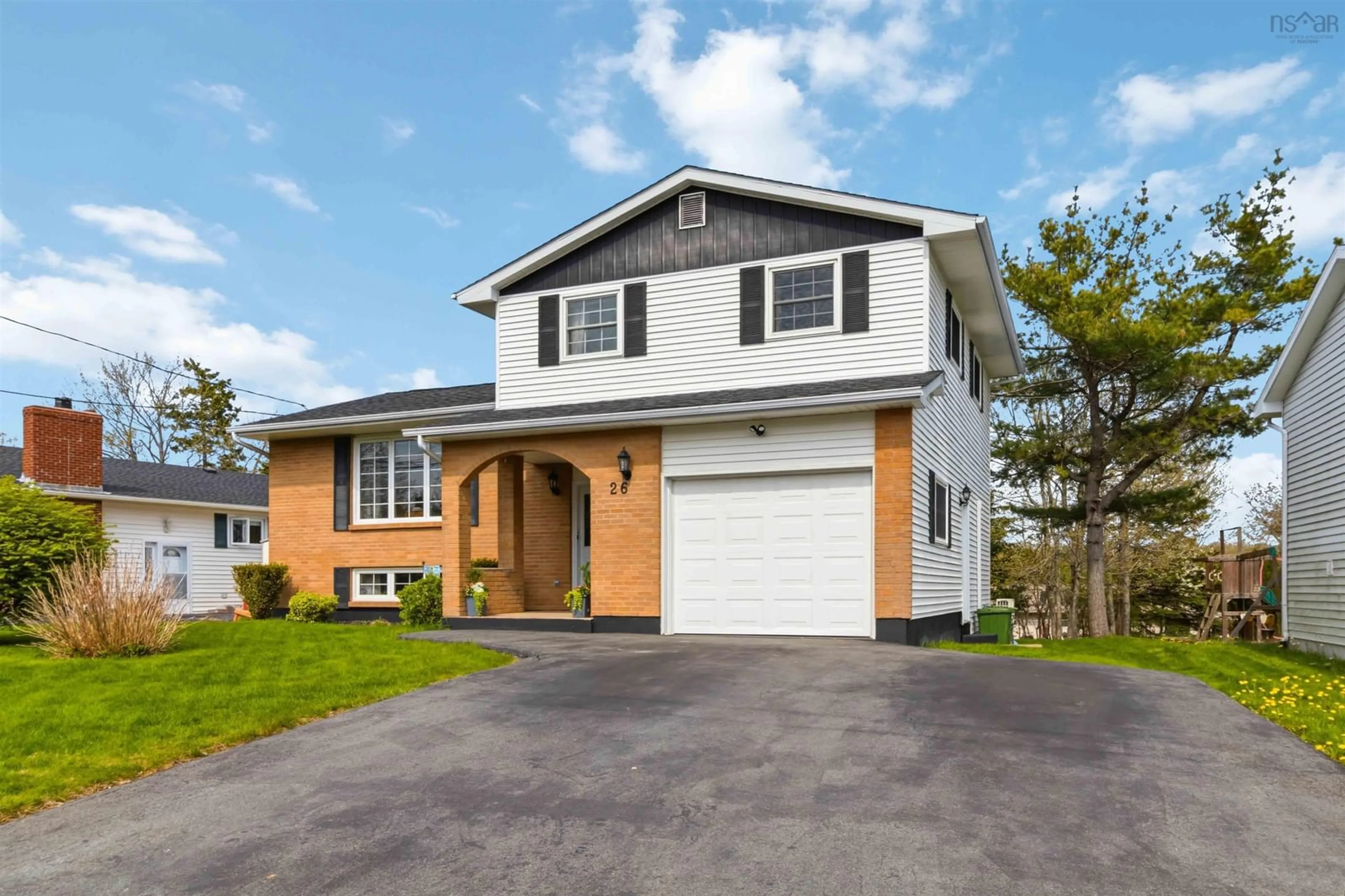 Home with vinyl exterior material, street for 26 Pondicherry Cres, Woodlawn Nova Scotia B2W 5C5