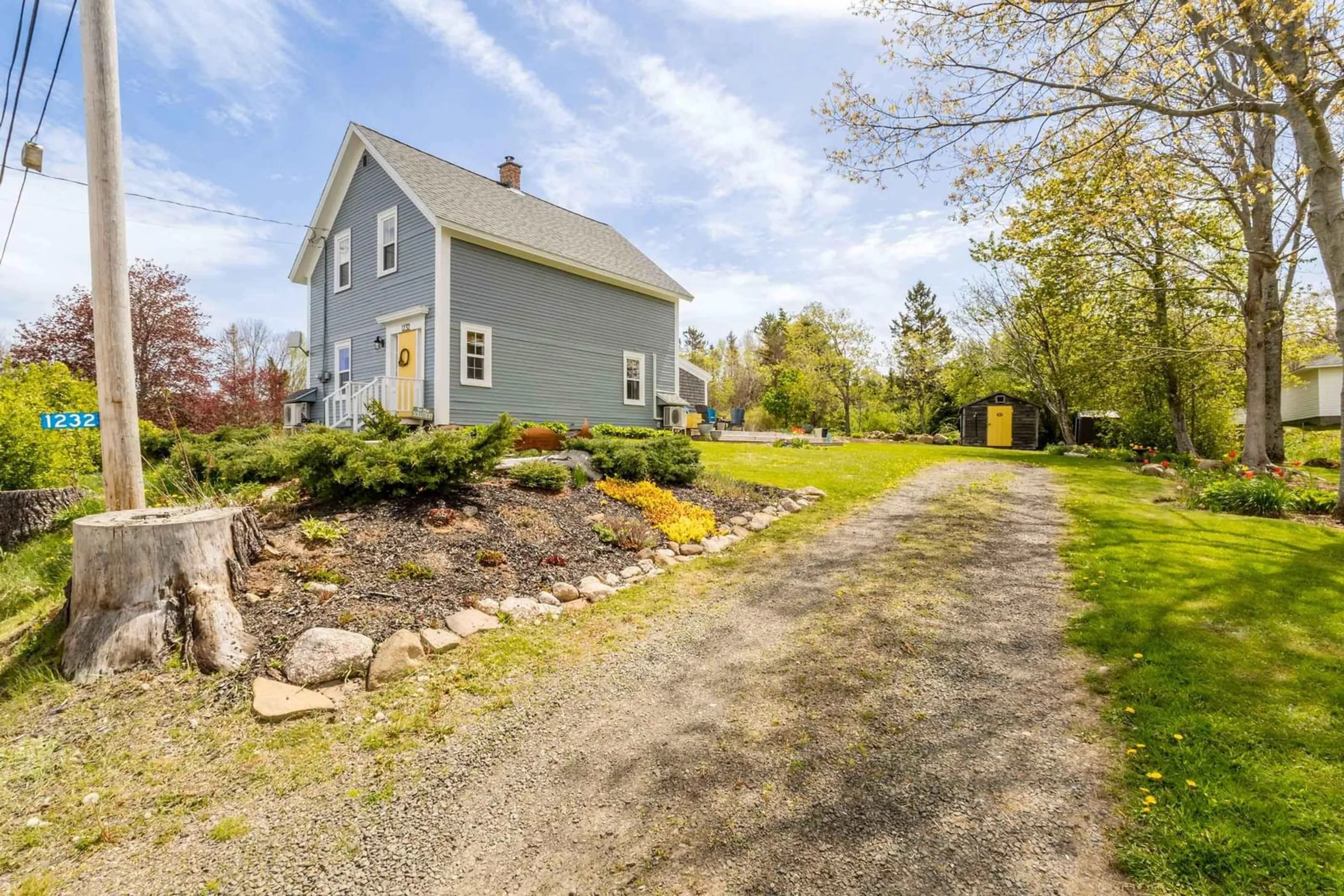 A pic from outside/outdoor area/front of a property/back of a property/a pic from drone, street for 1232 Highway 201, Round Hill Nova Scotia B0S 1A0