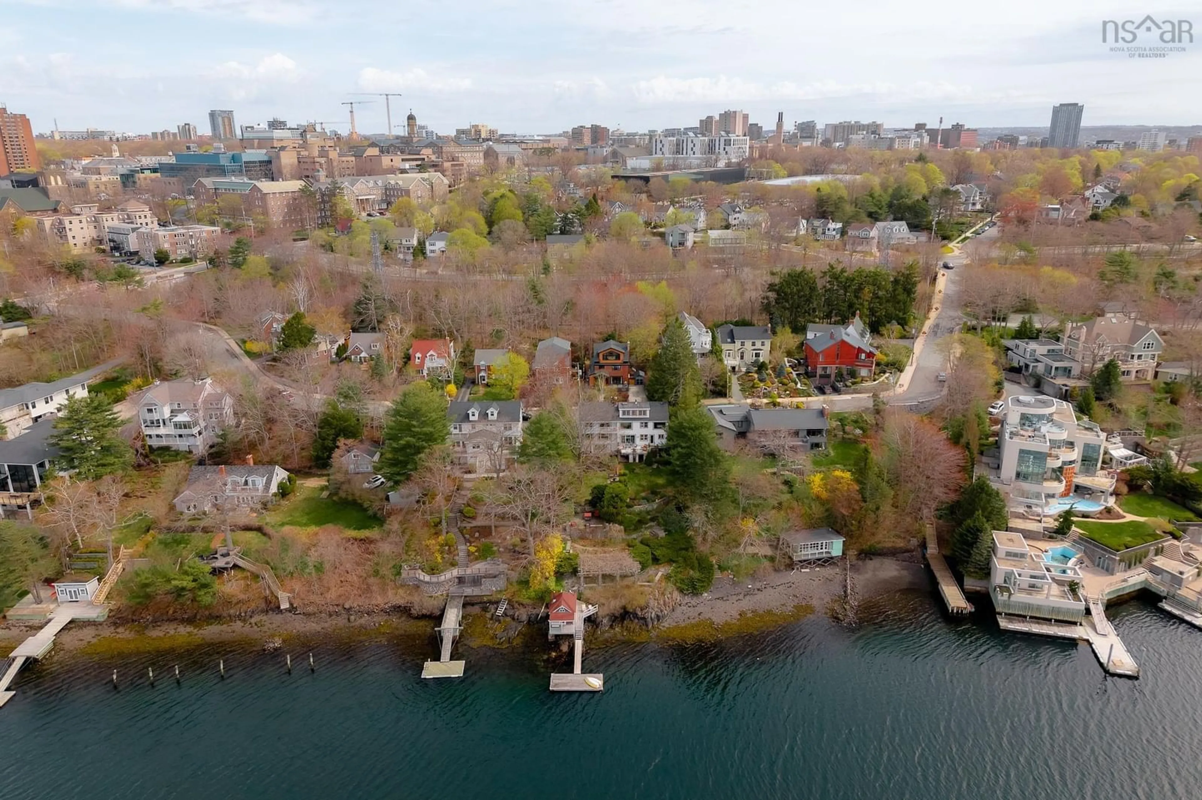 A pic from outside/outdoor area/front of a property/back of a property/a pic from drone, water/lake/river/ocean view for 1129 Rockcliffe Street, Halifax Nova Scotia B3H 3Y7