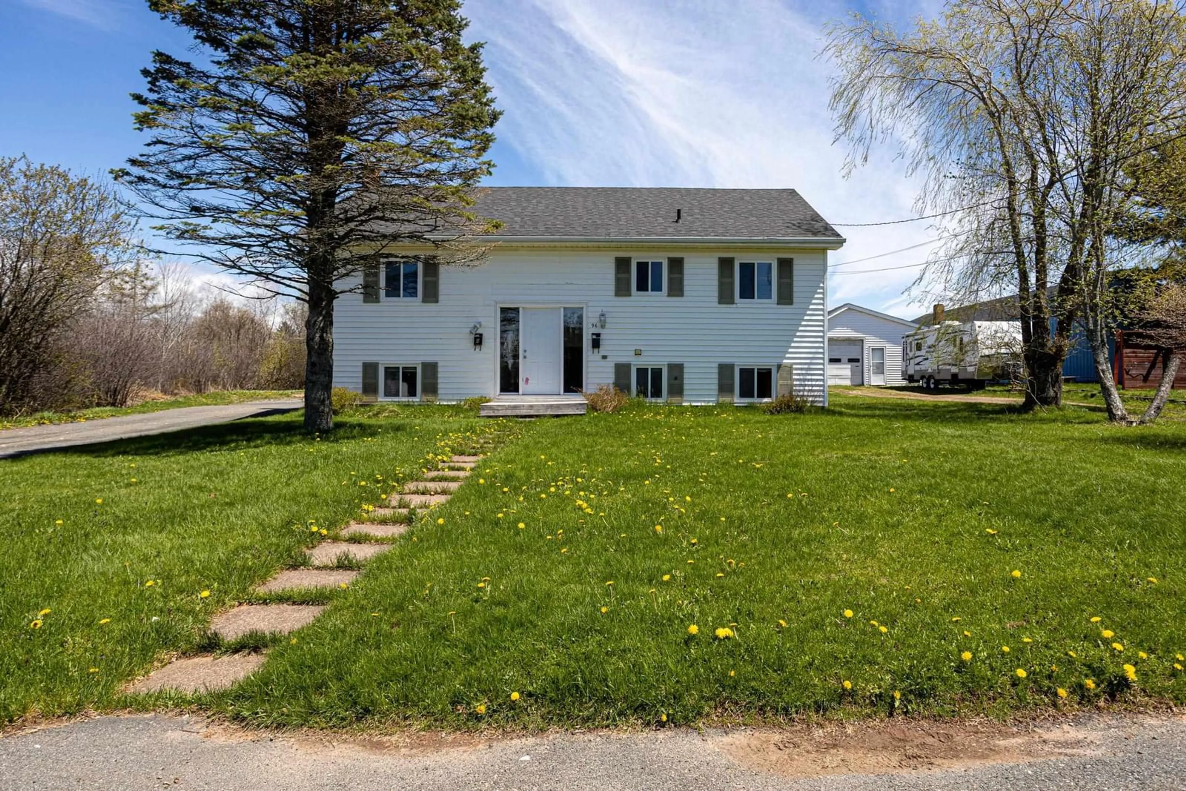 A pic from outside/outdoor area/front of a property/back of a property/a pic from drone, street for 96 Hillcrest Ave, Bible Hill Nova Scotia B2N 4L3