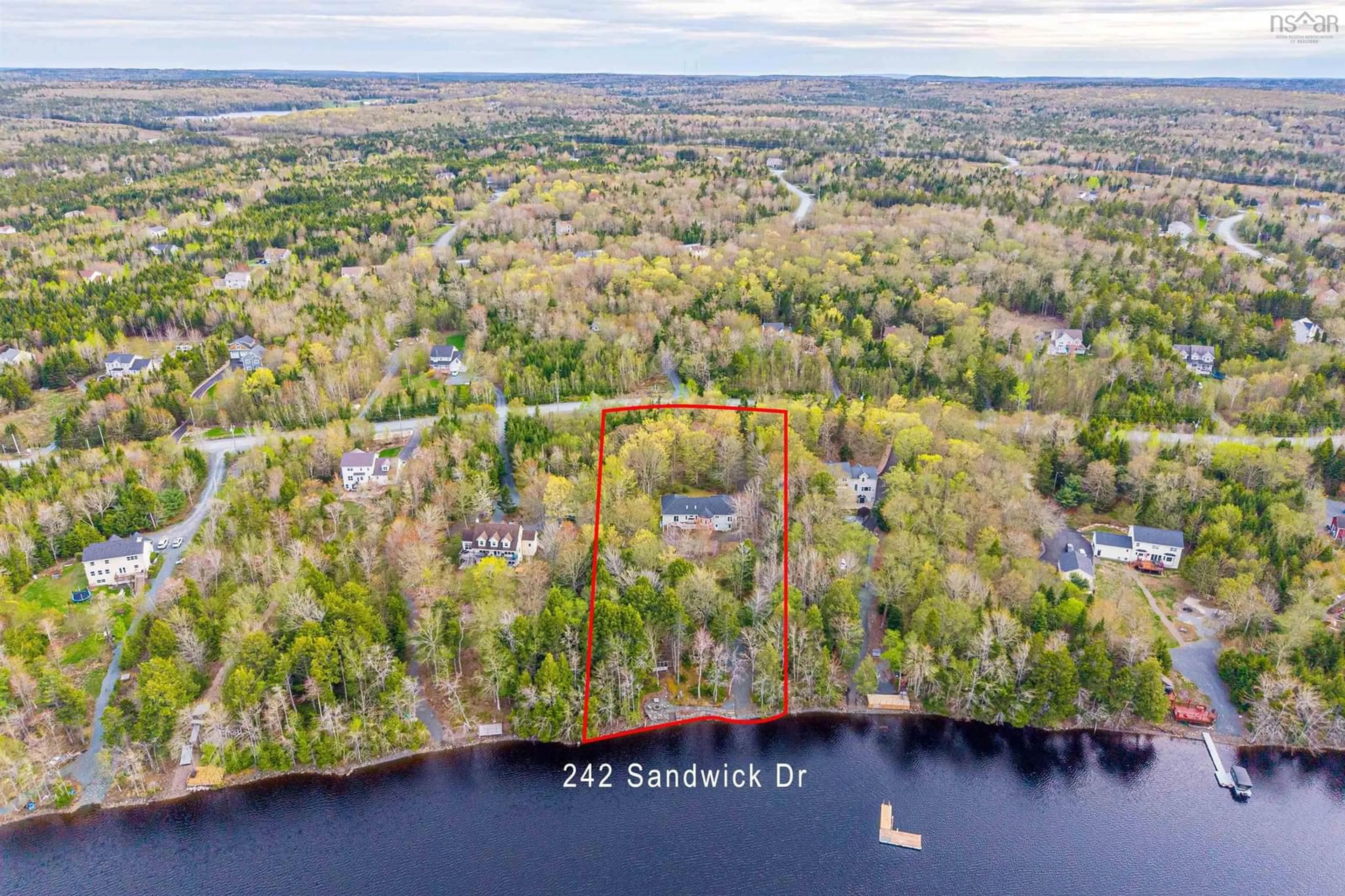 A pic from outside/outdoor area/front of a property/back of a property/a pic from drone, water/lake/river/ocean view for 242 Sandwick Dr, Hammonds Plains Nova Scotia B4B 1V9