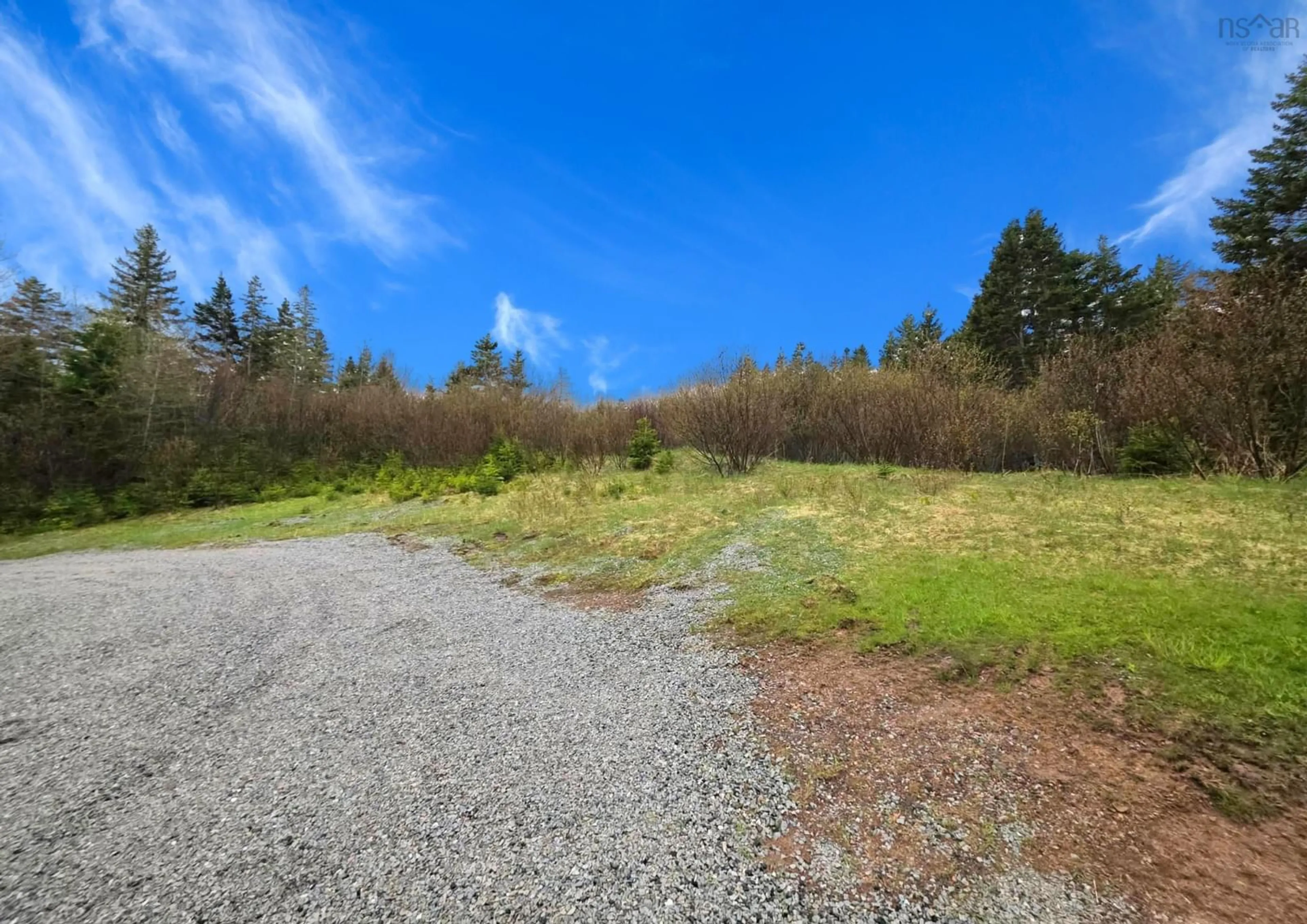 A pic from outside/outdoor area/front of a property/back of a property/a pic from drone, forest/trees view for 357 Salmon River, Enon Nova Scotia B1J 1X4