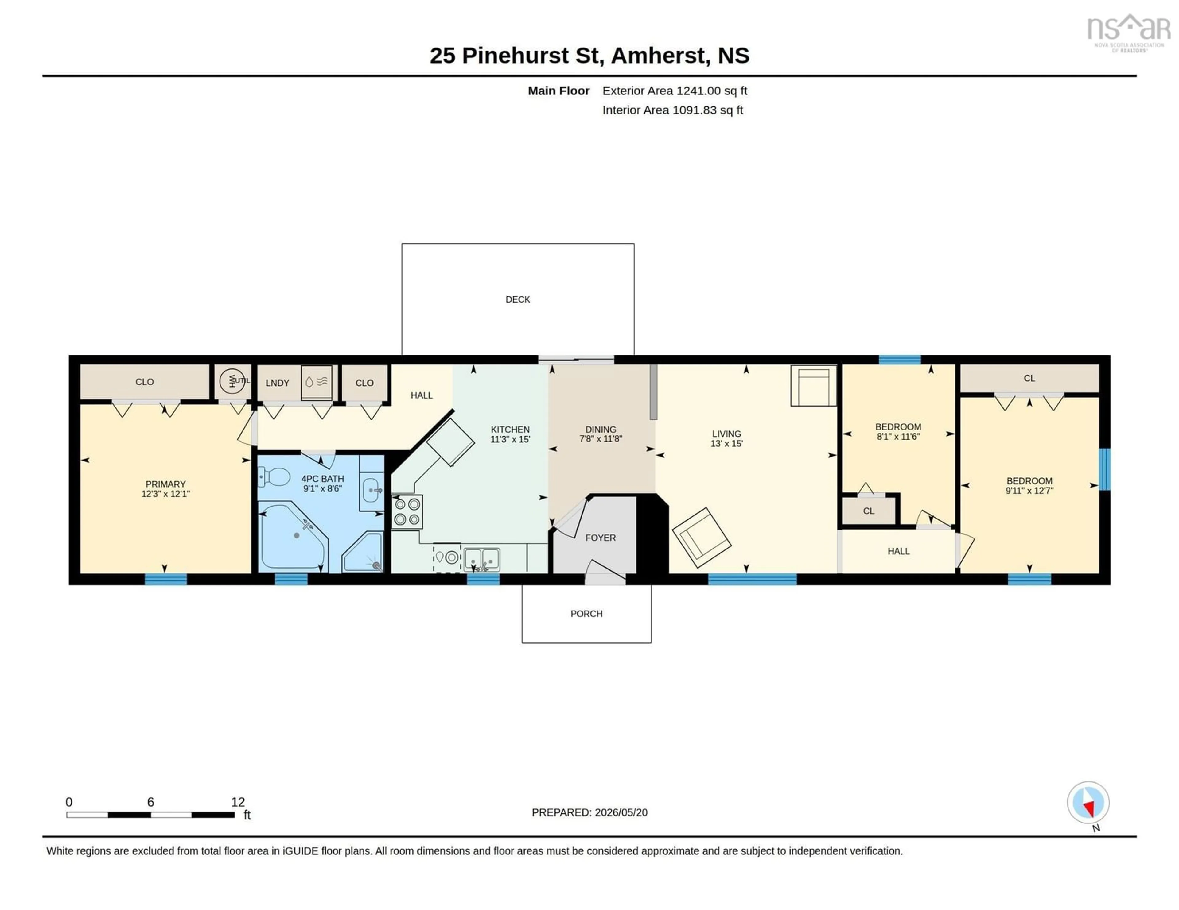Floor plan for 25 Pinehurst St, Amherst Nova Scotia B4H 4X5