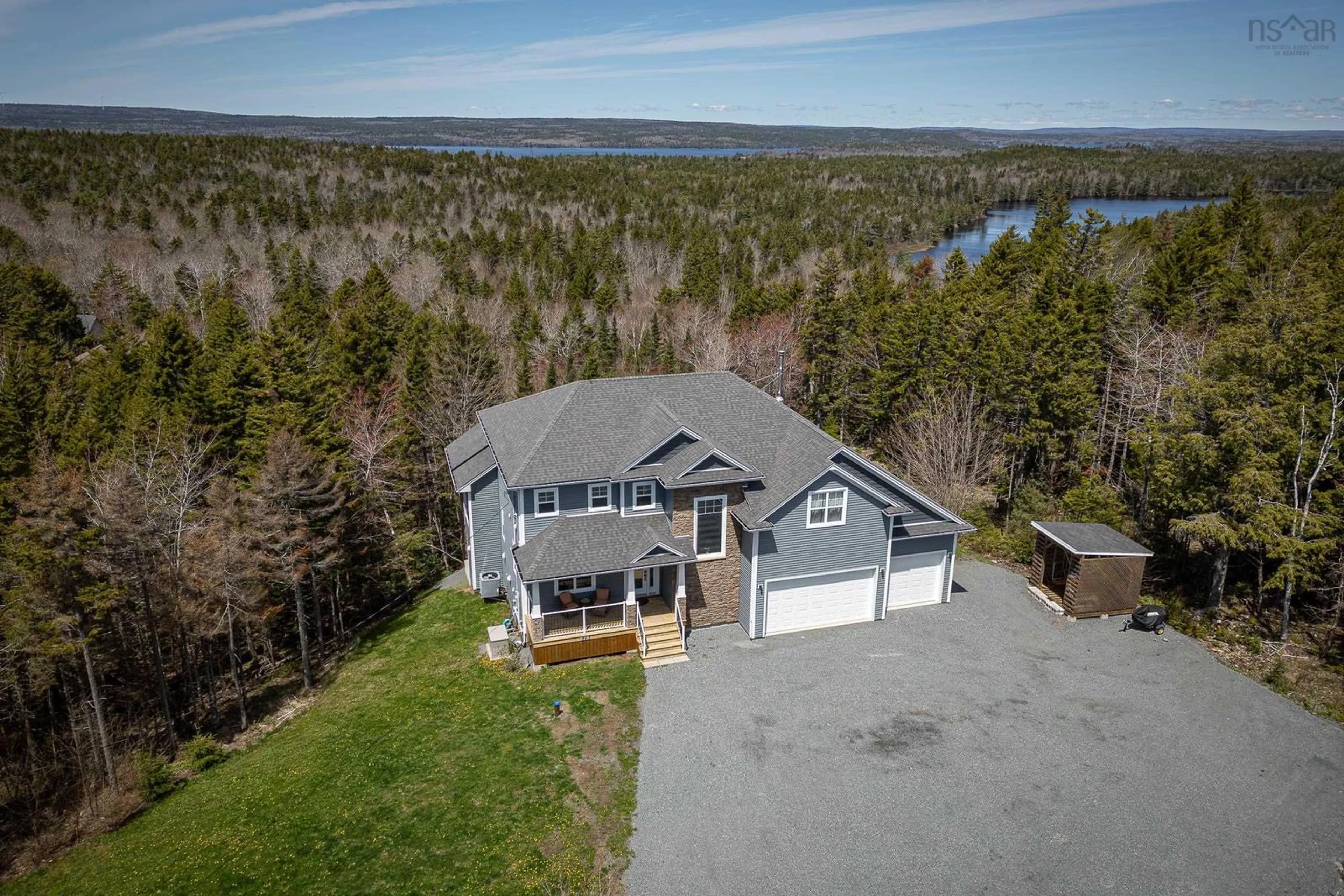 A pic from outside/outdoor area/front of a property/back of a property/a pic from drone, water/lake/river/ocean view for 278 Cindy Dr, Grand Lake Nova Scotia B2T 1B5