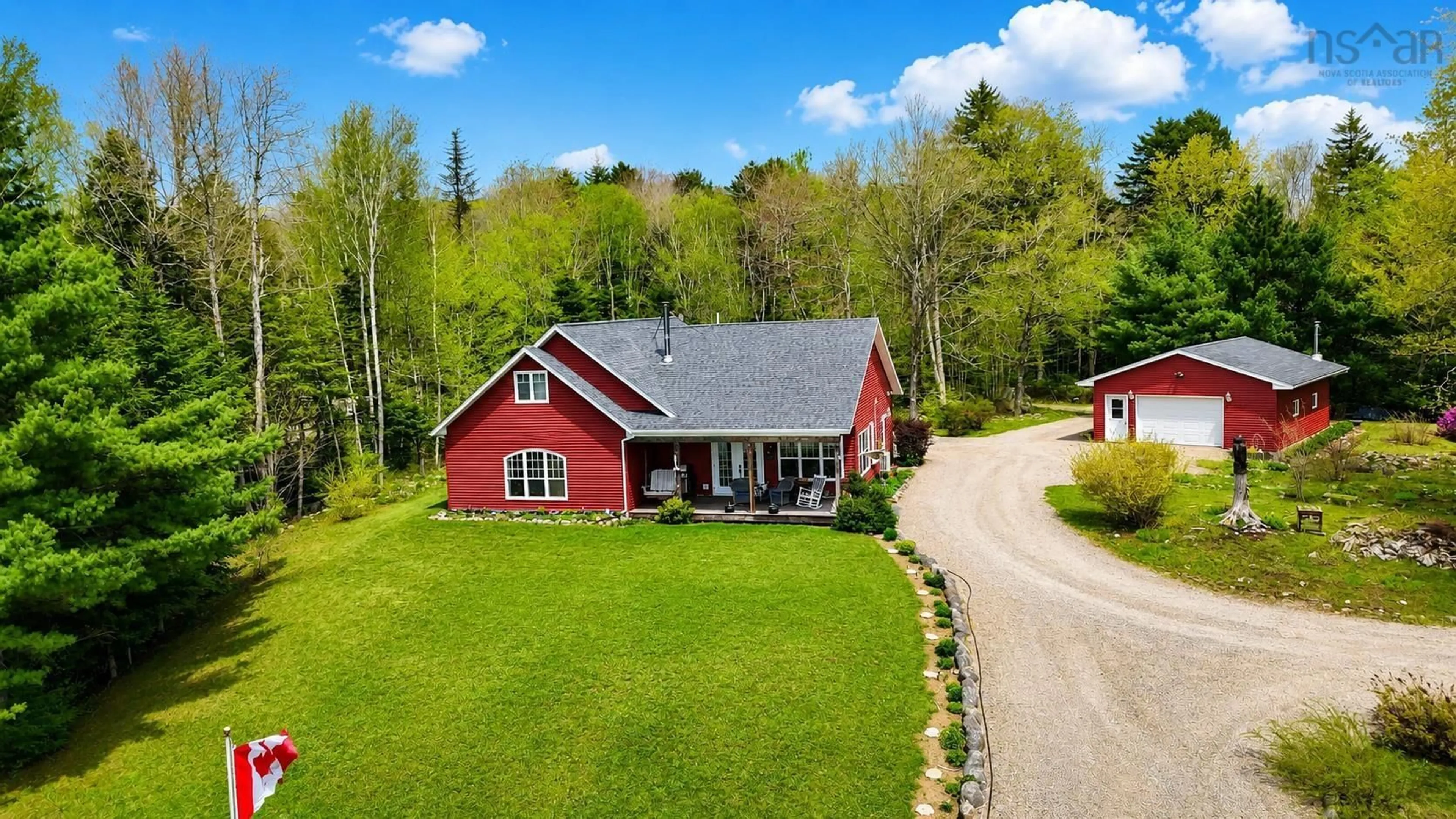 A pic from outside/outdoor area/front of a property/back of a property/a pic from drone, street for 439 Wallaback Dr, New Ross Nova Scotia B0J 2M0