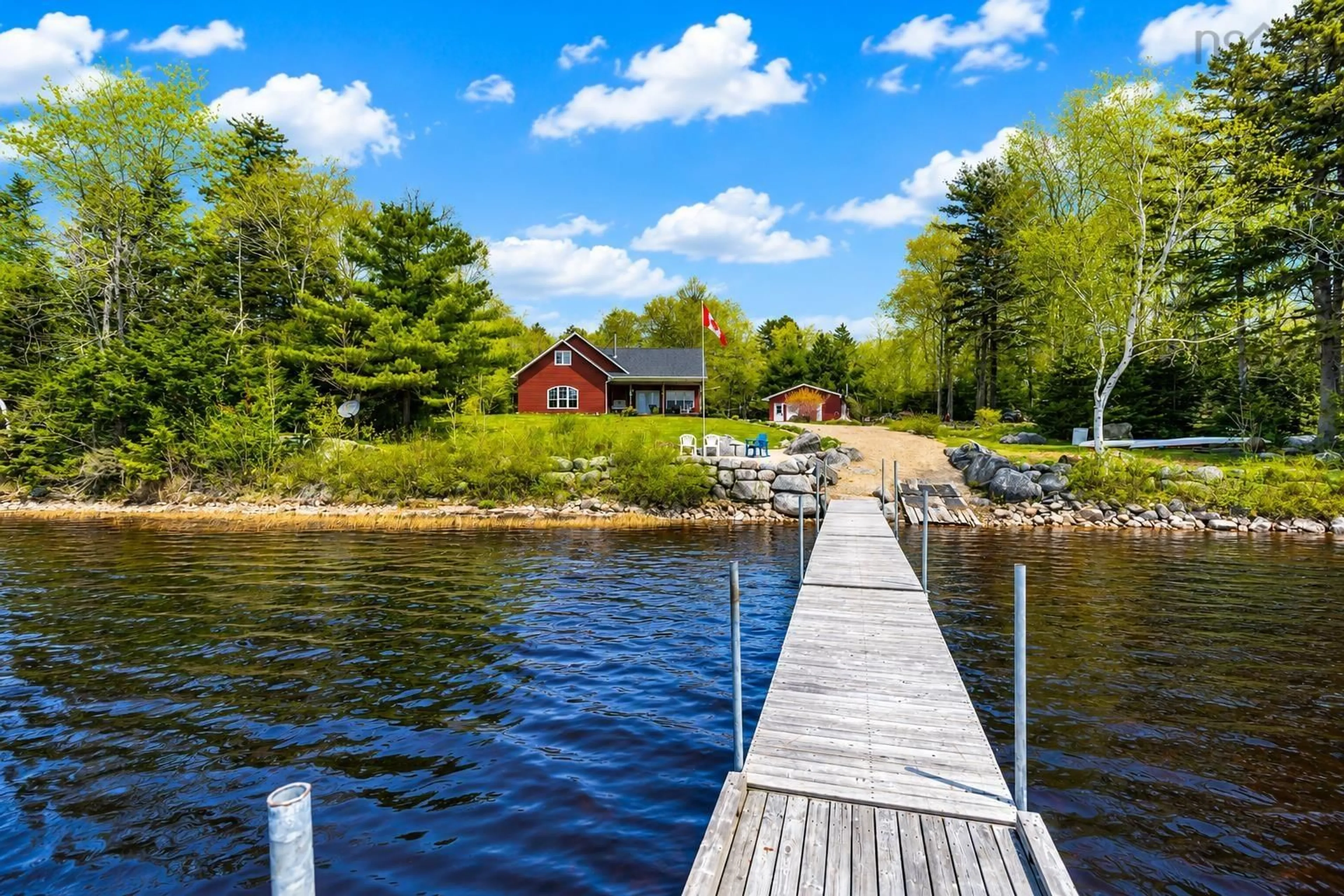 Patio, water/lake/river/ocean view for 439 Wallaback Dr, New Ross Nova Scotia B0J 2M0