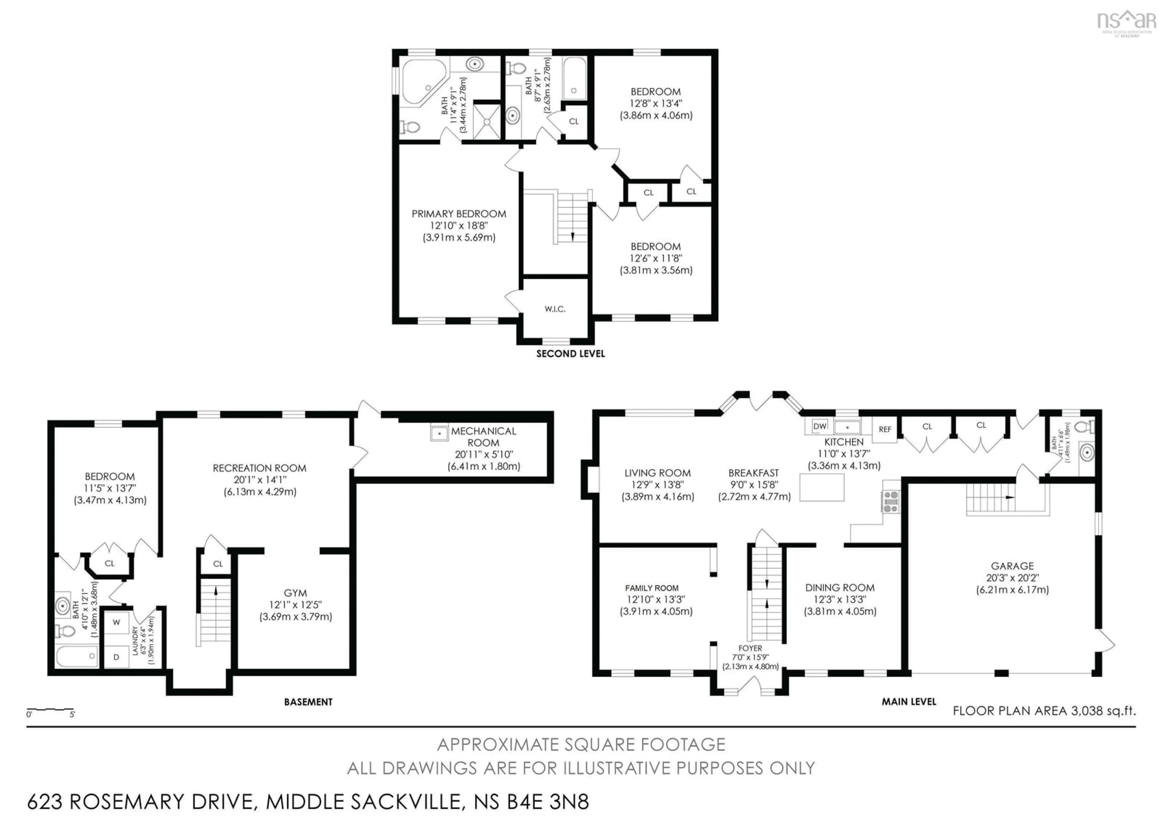 Floor plan for 623 Rosemary Drive, Middle Sackville Nova Scotia B4E 3N8