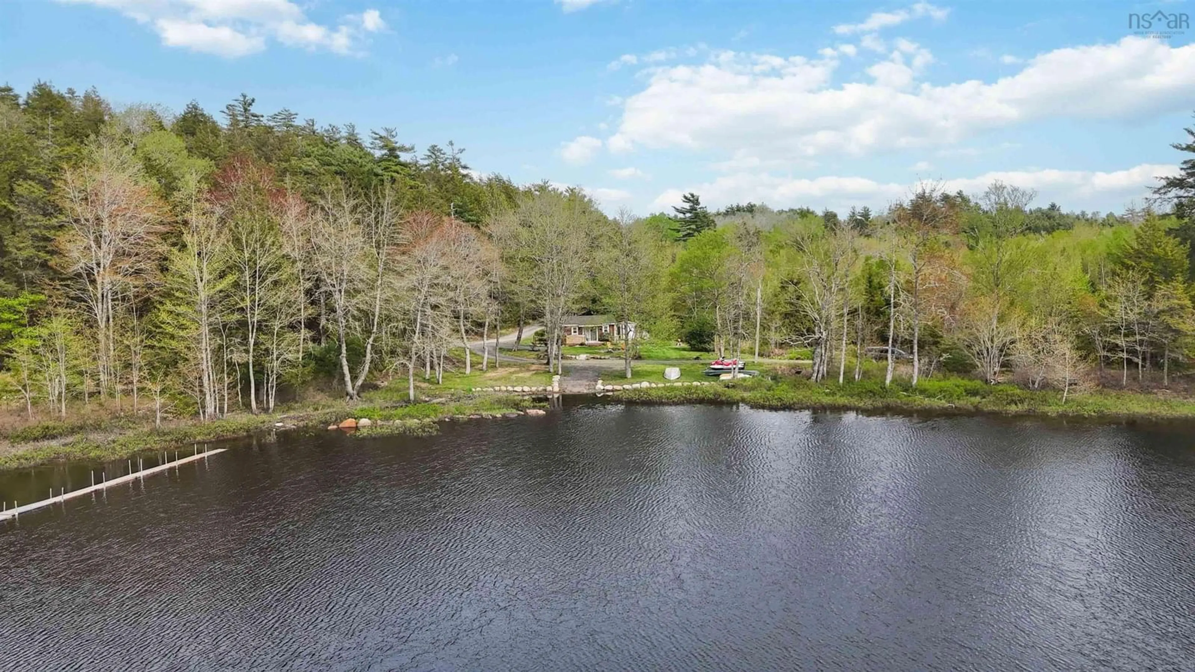 A pic from outside/outdoor area/front of a property/back of a property/a pic from drone, water/lake/river/ocean view for 31 Flossie Lane, Buckfield Nova Scotia B0T 1E0