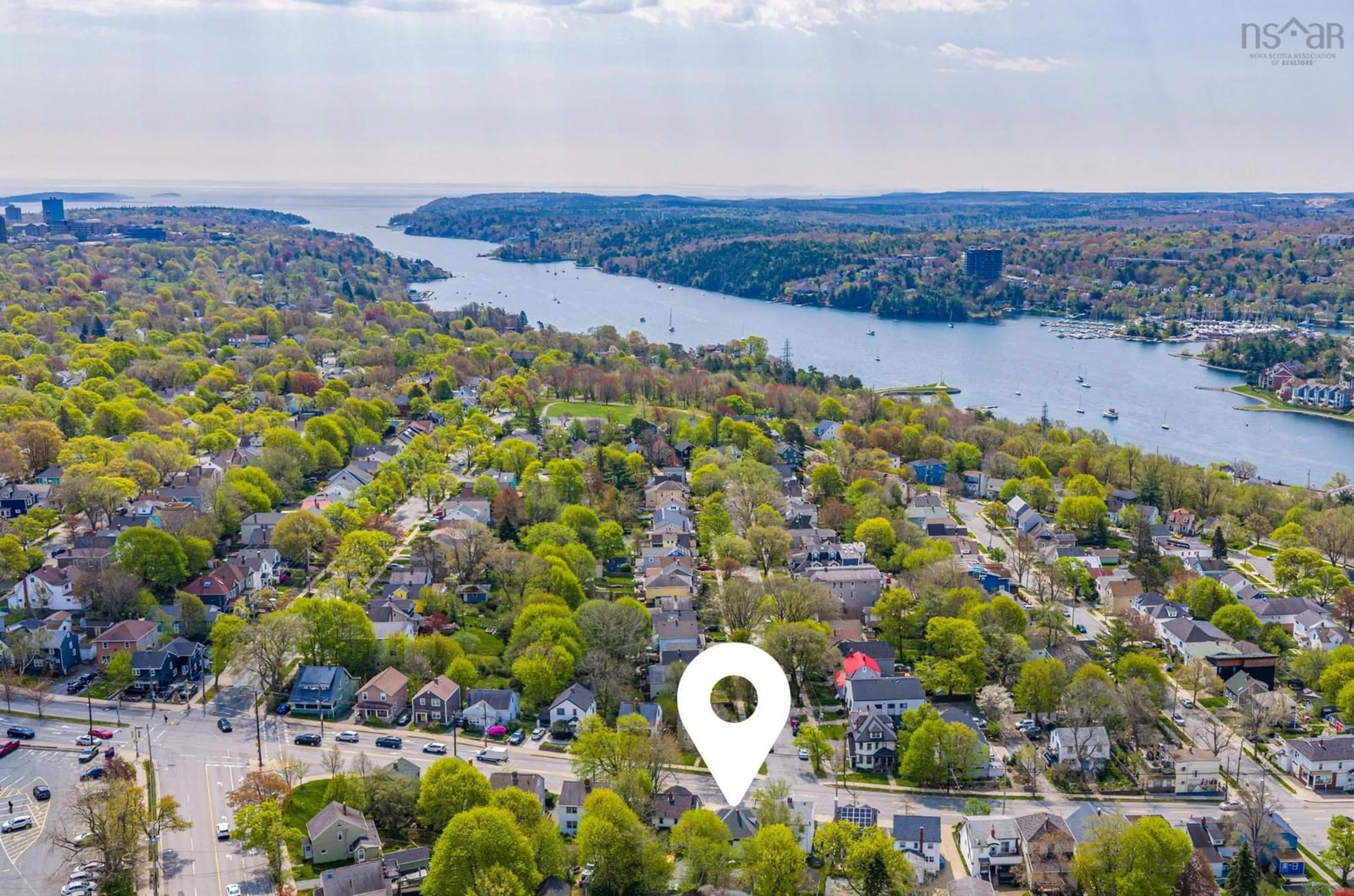 A pic from outside/outdoor area/front of a property/back of a property/a pic from drone, water/lake/river/ocean view for 6949 Chebucto Rd, Halifax Nova Scotia B3L 1M6
