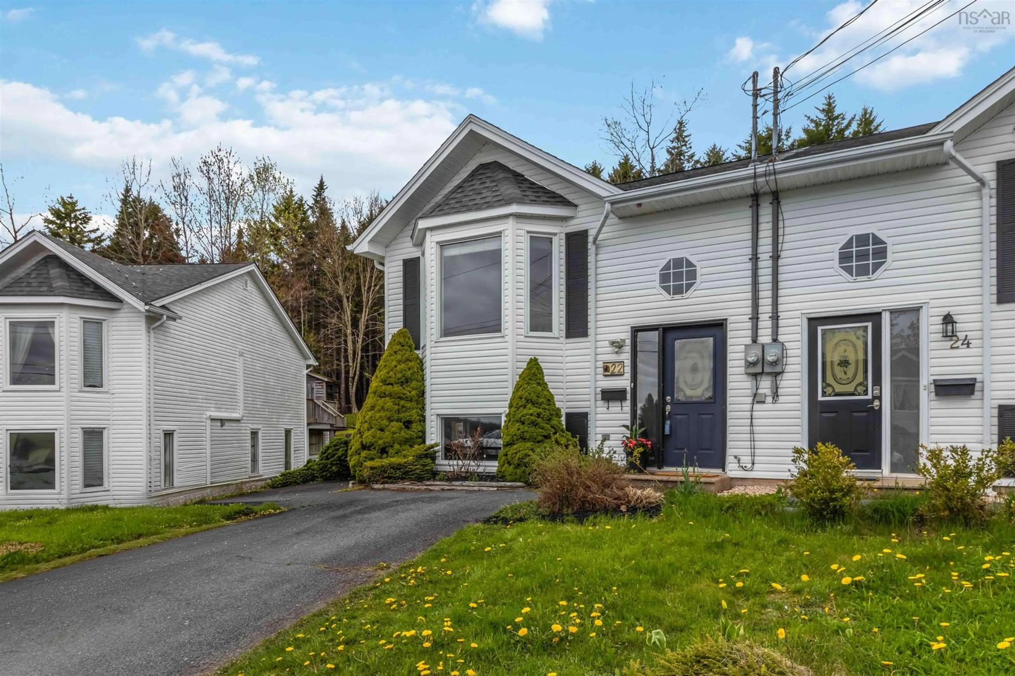 Home with vinyl exterior material, street for 22 Hewer Cres, Middle Sackville Nova Scotia B4E 3E4