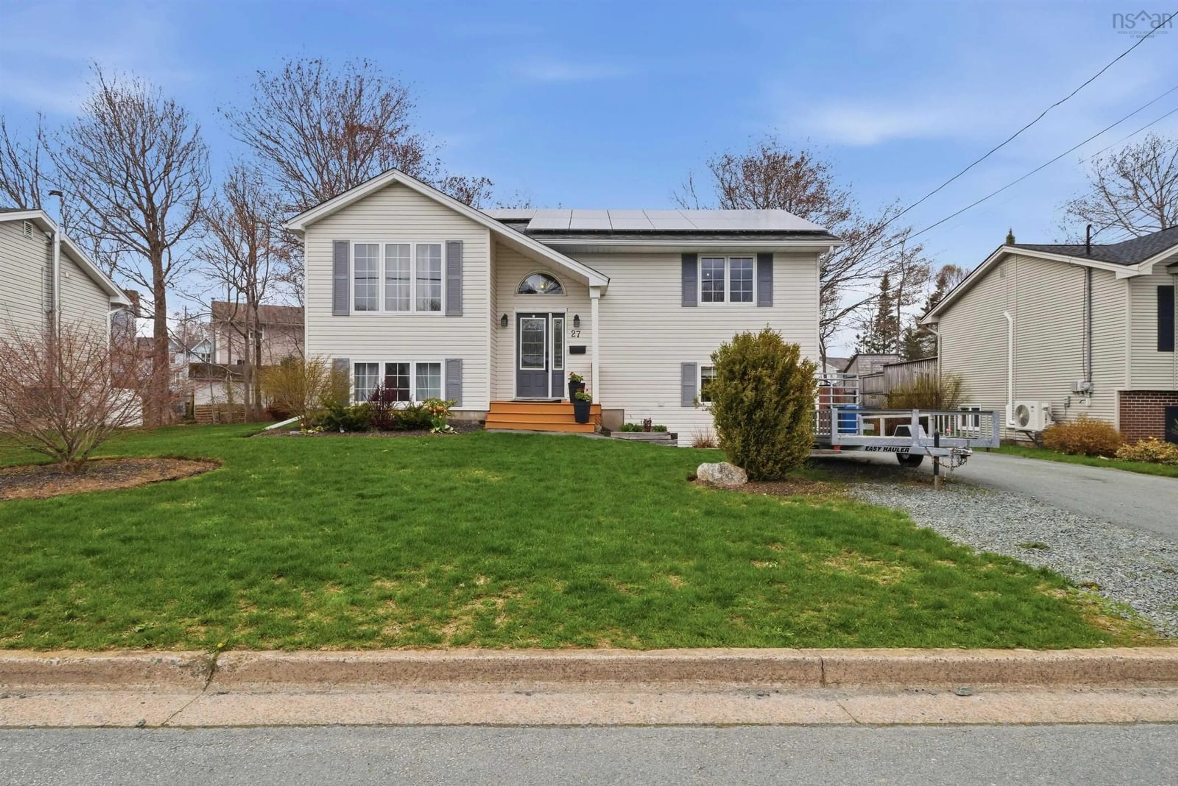 Home with vinyl exterior material, street for 27 Ashdale Cres, Timberlea Nova Scotia B3T 1L3
