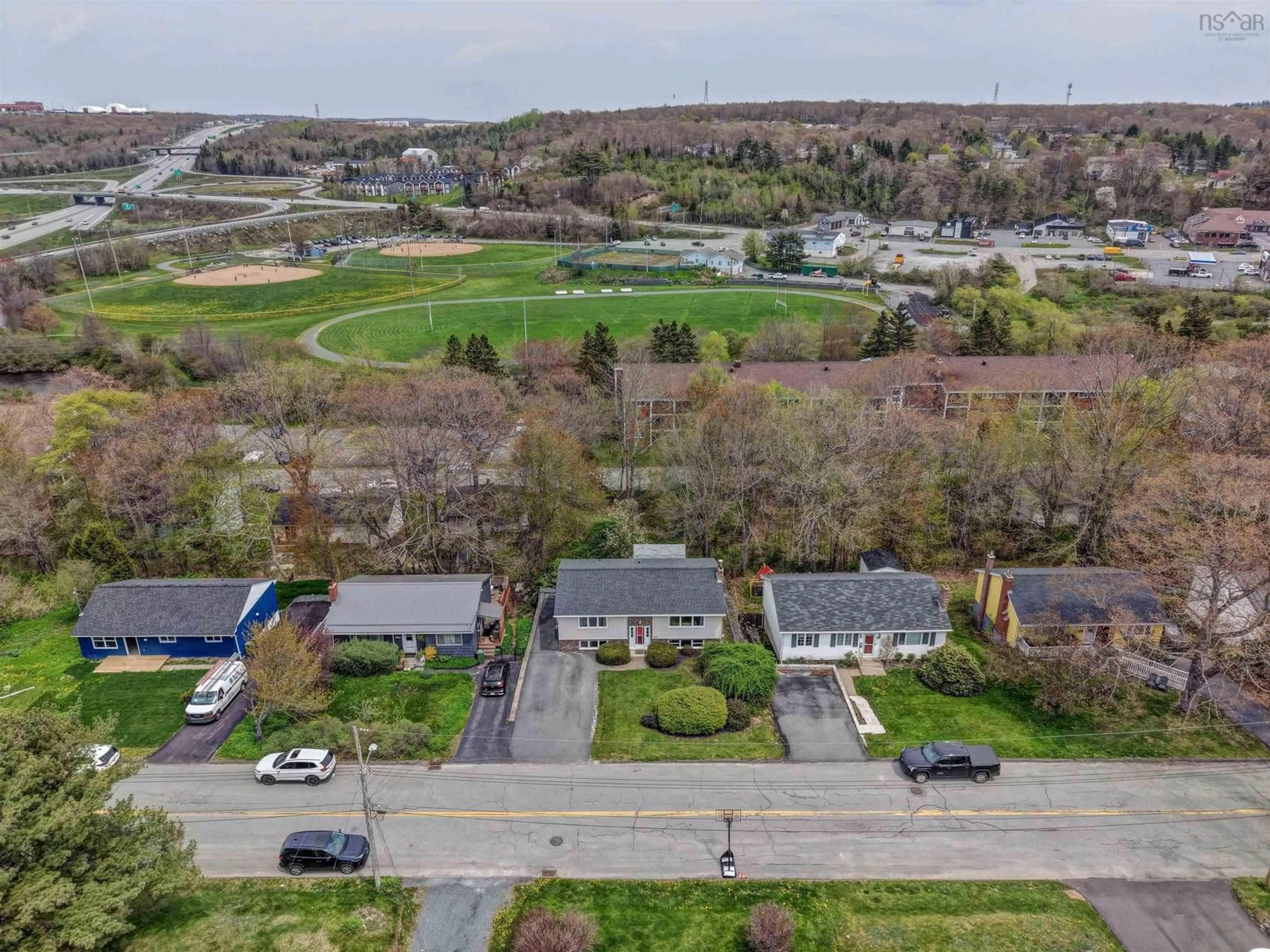 A pic from outside/outdoor area/front of a property/back of a property/a pic from drone, street for 23 Meadowview Dr, Bedford Nova Scotia B4A 2C3