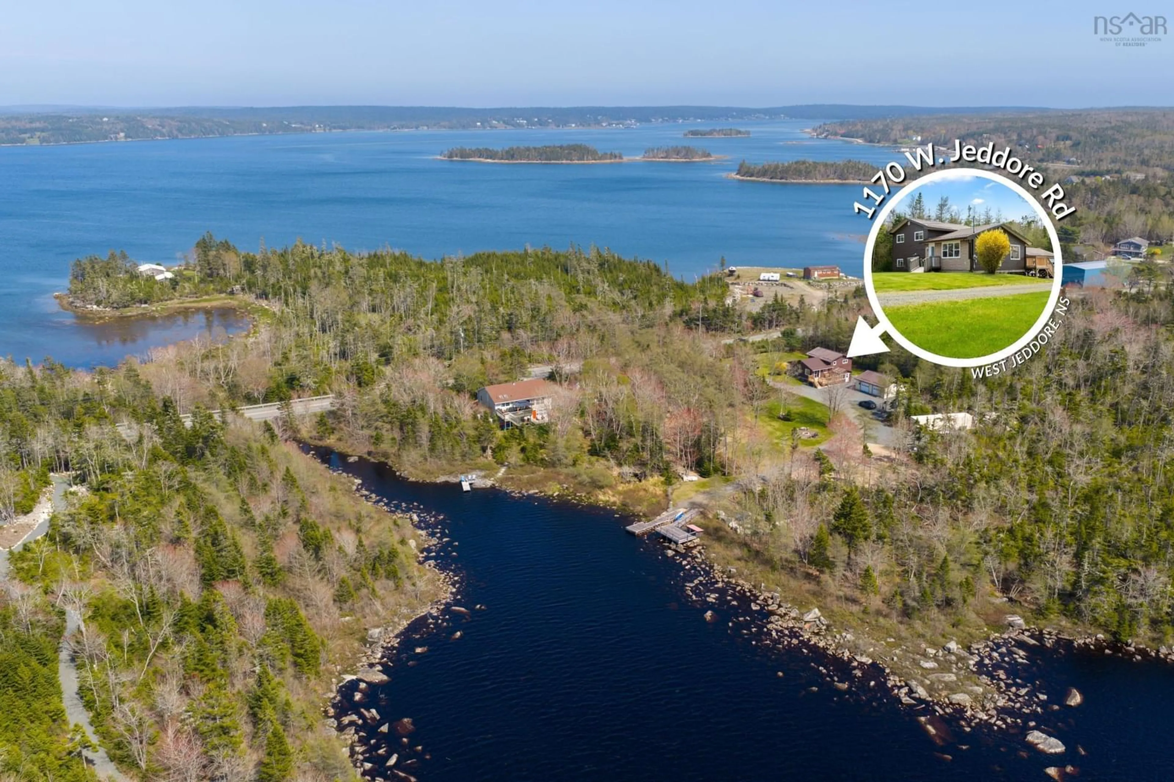 A pic from outside/outdoor area/front of a property/back of a property/a pic from drone, water/lake/river/ocean view for 1170 West Jeddore Rd, West Jeddore Nova Scotia B0J 1P0