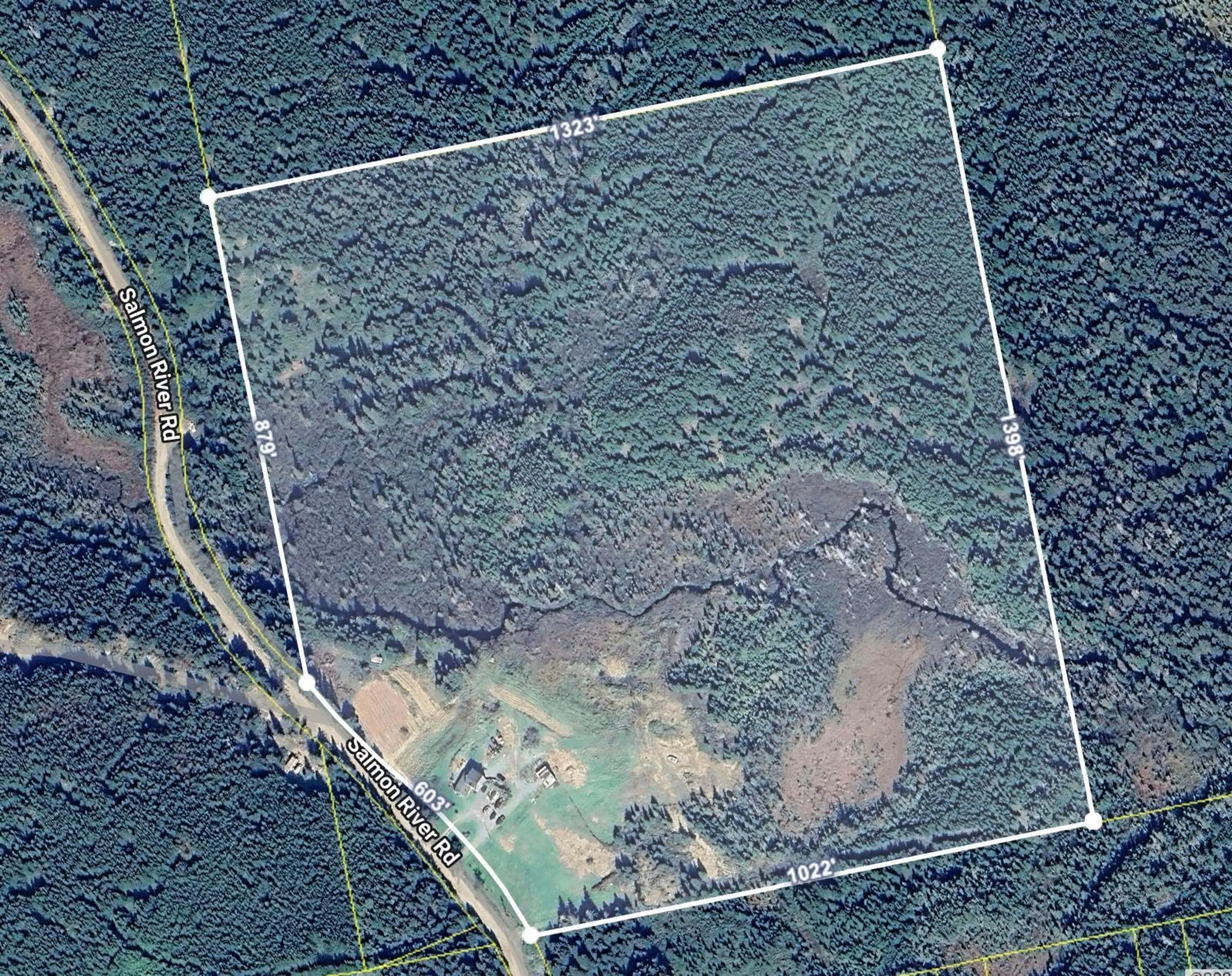 A pic from outside/outdoor area/front of a property/back of a property/a pic from drone, forest/trees view for 1379 Salmon River Rd, L'Ardoise Nova Scotia B0E 1S0