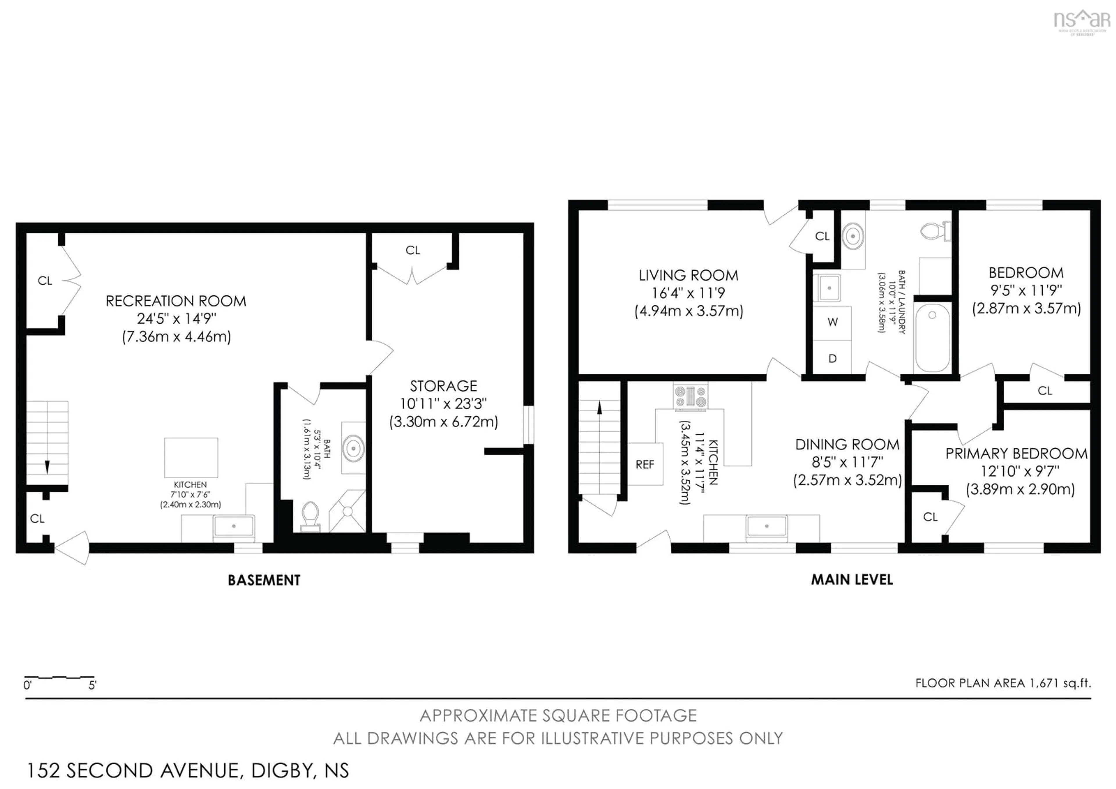 Floor plan for 152 Second Ave, Digby Nova Scotia B0V 1A0