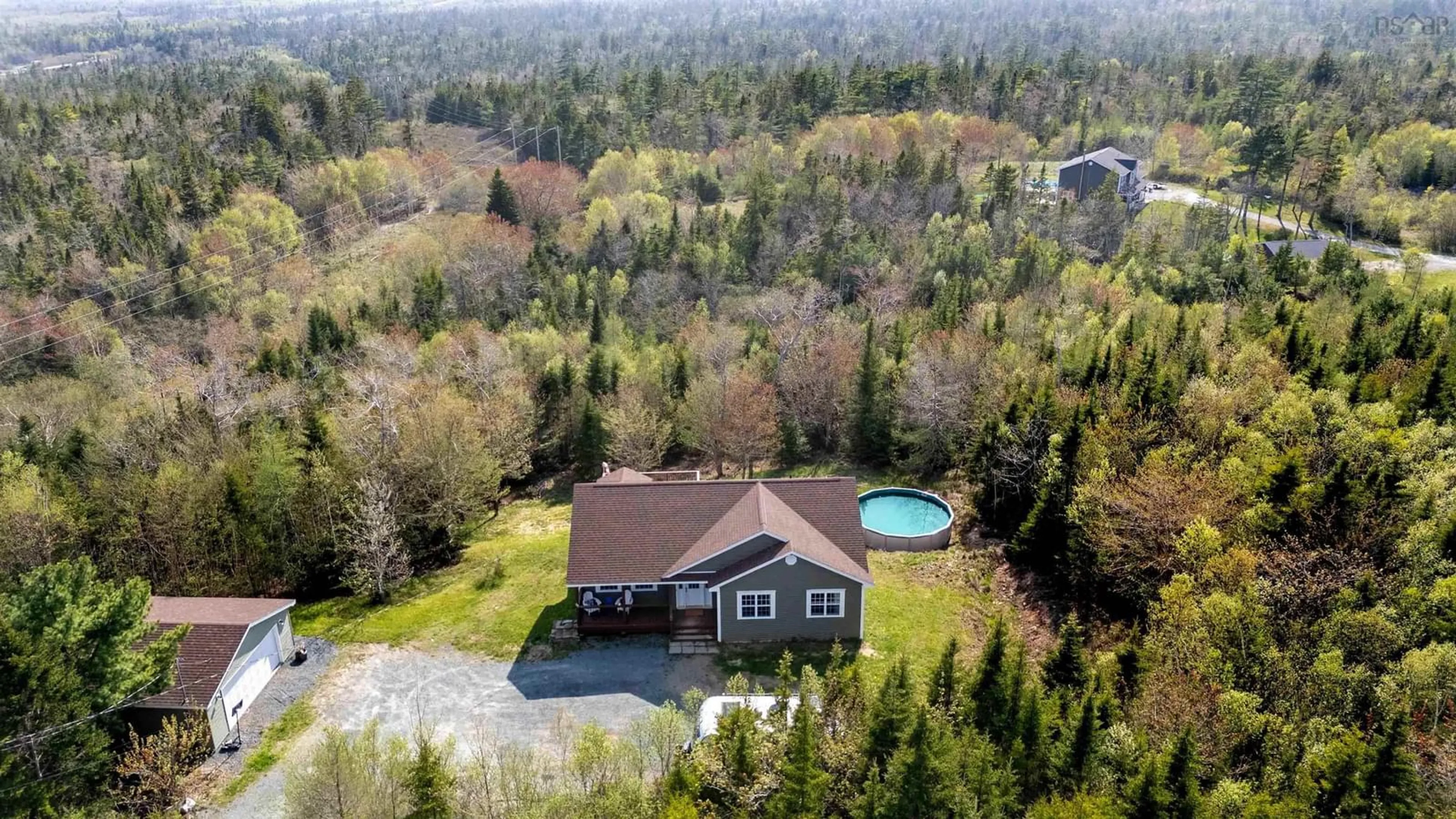A pic from outside/outdoor area/front of a property/back of a property/a pic from drone, water/lake/river/ocean view for 55 Old Fairbanks Rd, Porters Lake Nova Scotia B3E 0A1