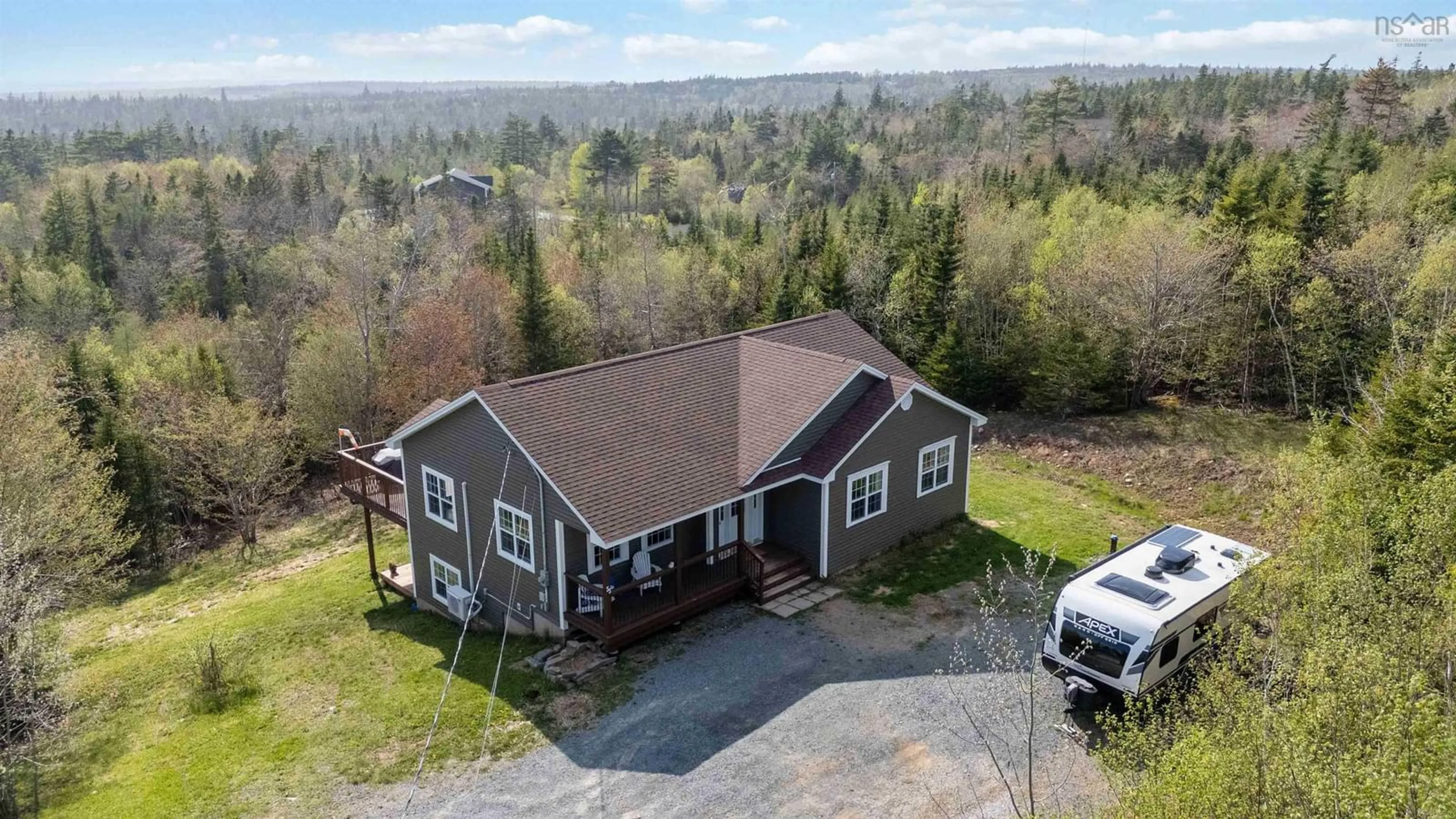 A pic from outside/outdoor area/front of a property/back of a property/a pic from drone, unknown for 55 Old Fairbanks Rd, Porters Lake Nova Scotia B3E 0A1