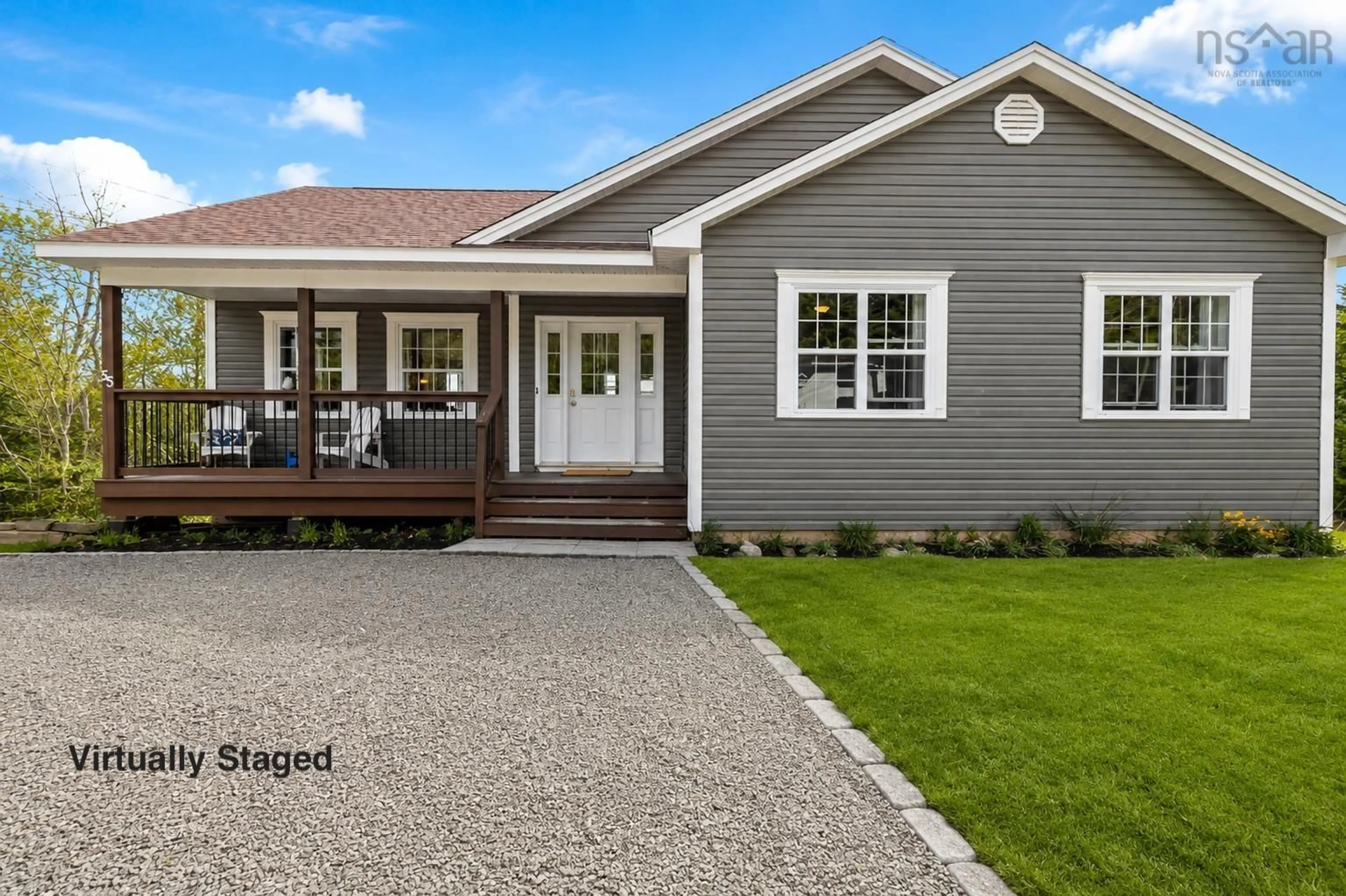 Home with vinyl exterior material, street for 55 Old Fairbanks Rd, Porters Lake Nova Scotia B3E 0A1