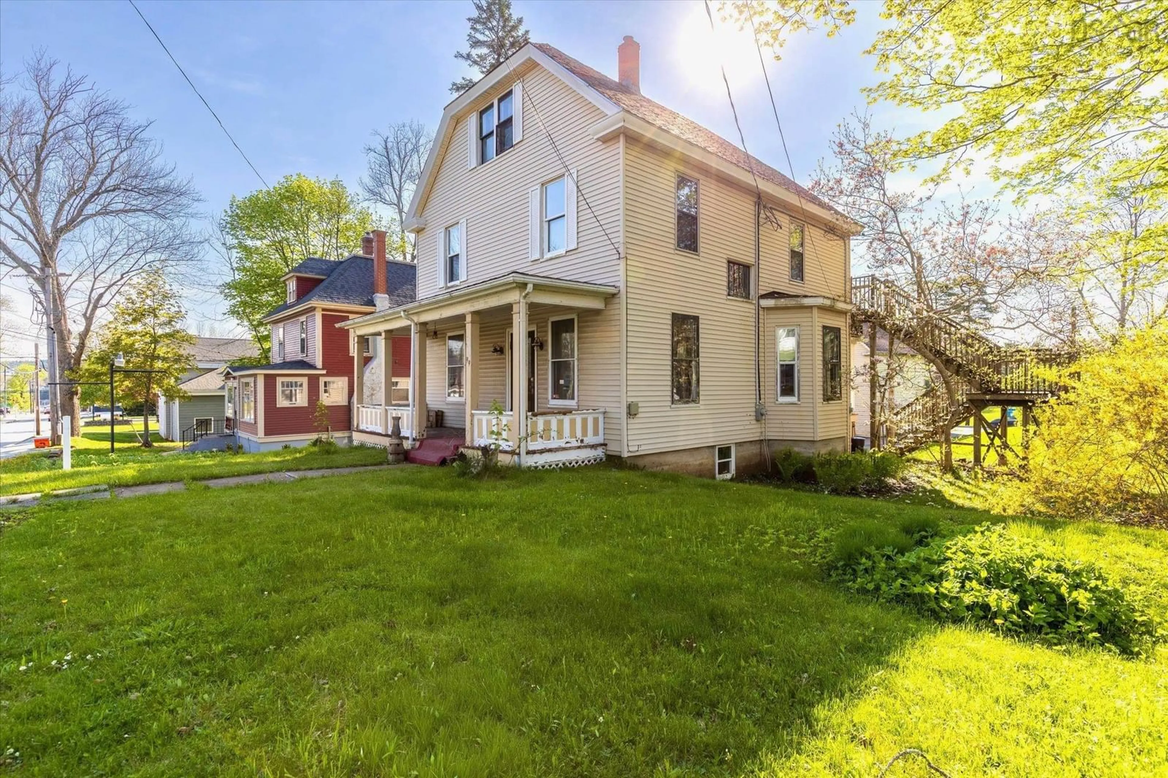 A pic from outside/outdoor area/front of a property/back of a property/a pic from drone, street for 99 Dufferin St, Bridgewater Nova Scotia B4V 2G4