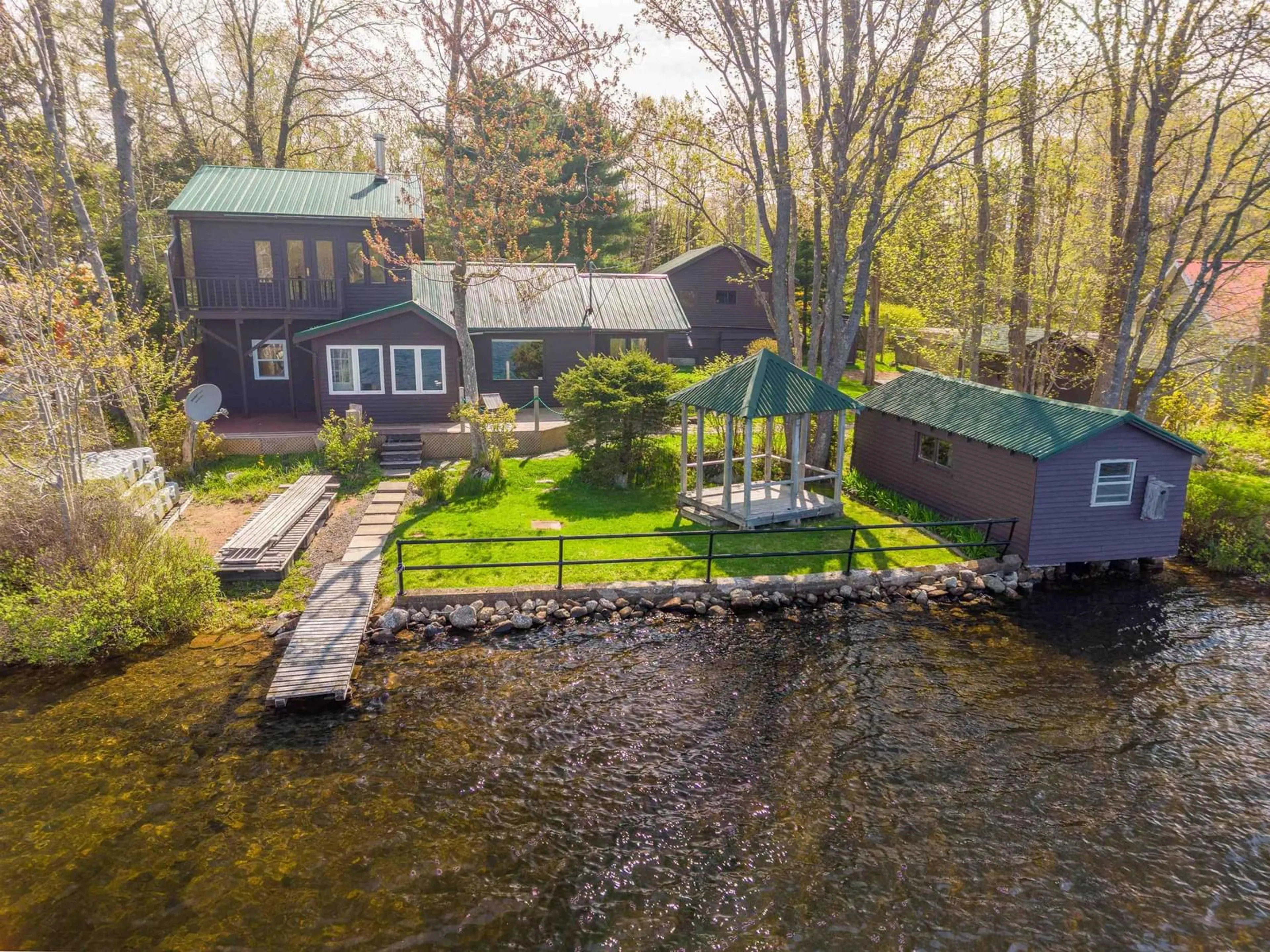 A pic from outside/outdoor area/front of a property/back of a property/a pic from drone, water/lake/river/ocean view for 726 Sunken Lake Rd, Sunken Lake Nova Scotia B4P 2R2