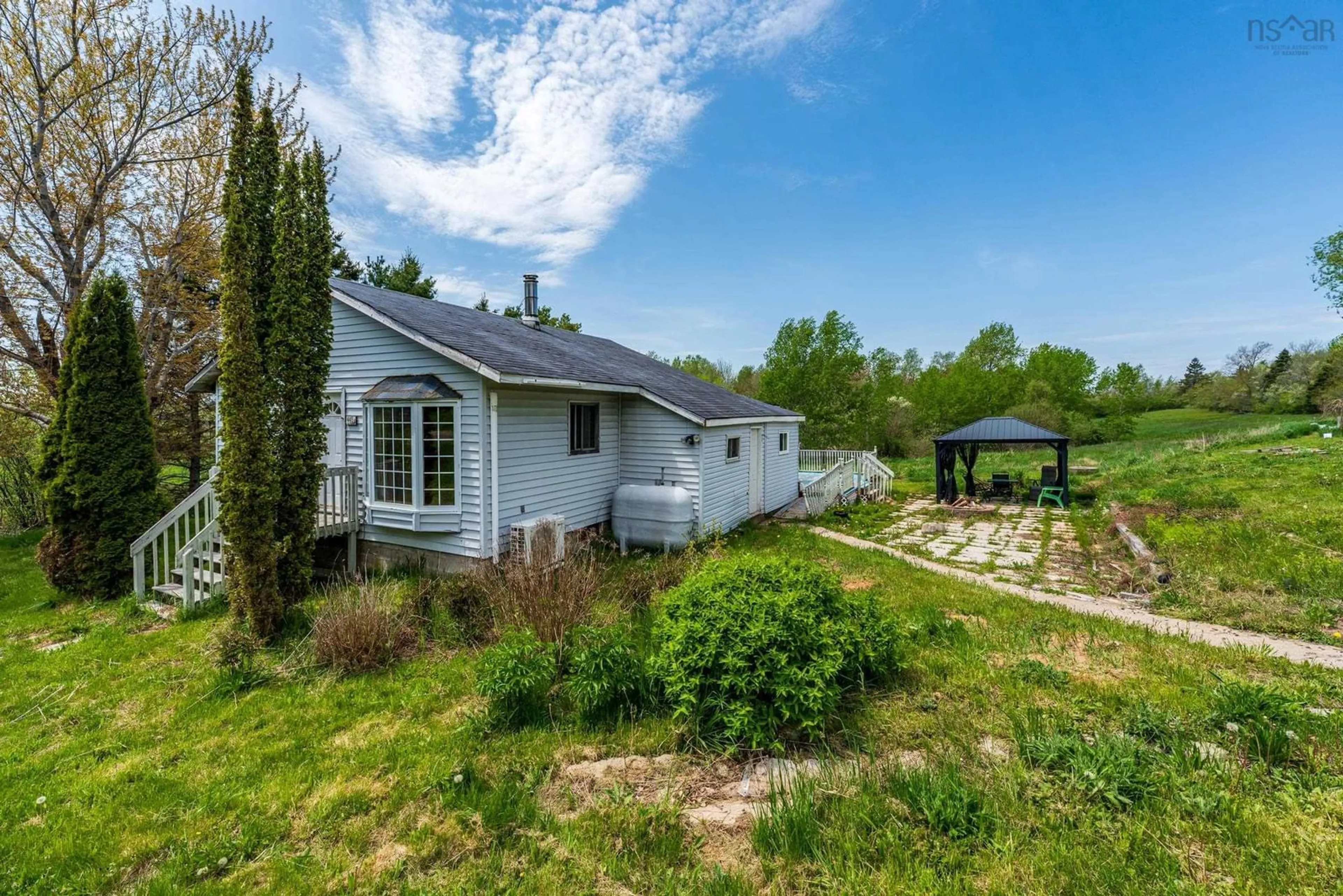 A pic from outside/outdoor area/front of a property/back of a property/a pic from drone, unknown for 445 Highway 201, Moschelle Nova Scotia B0S 1A0